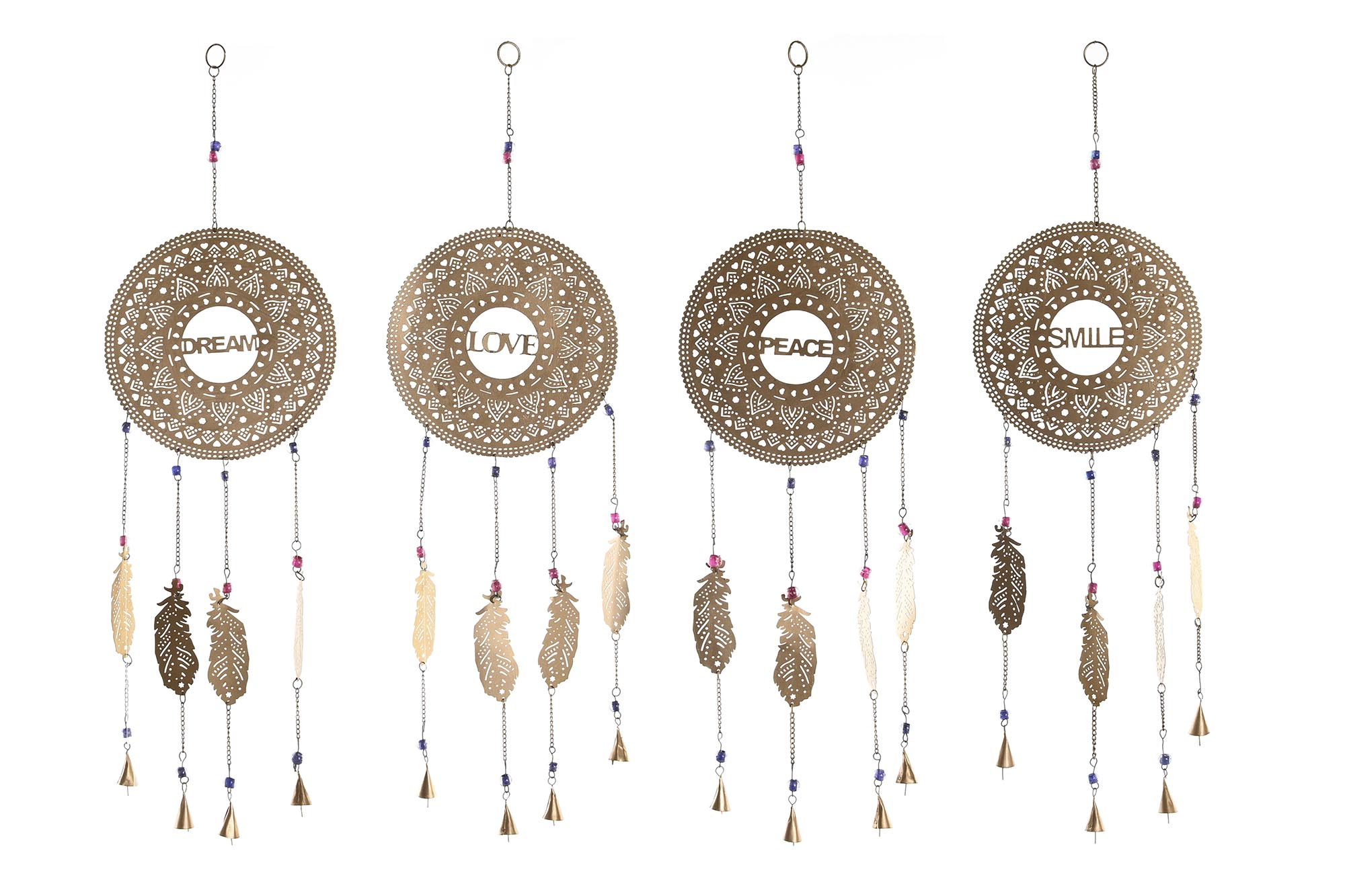 DECORACION COLGANTE METAL 25X1X77 PLUMAS 4 SURT.