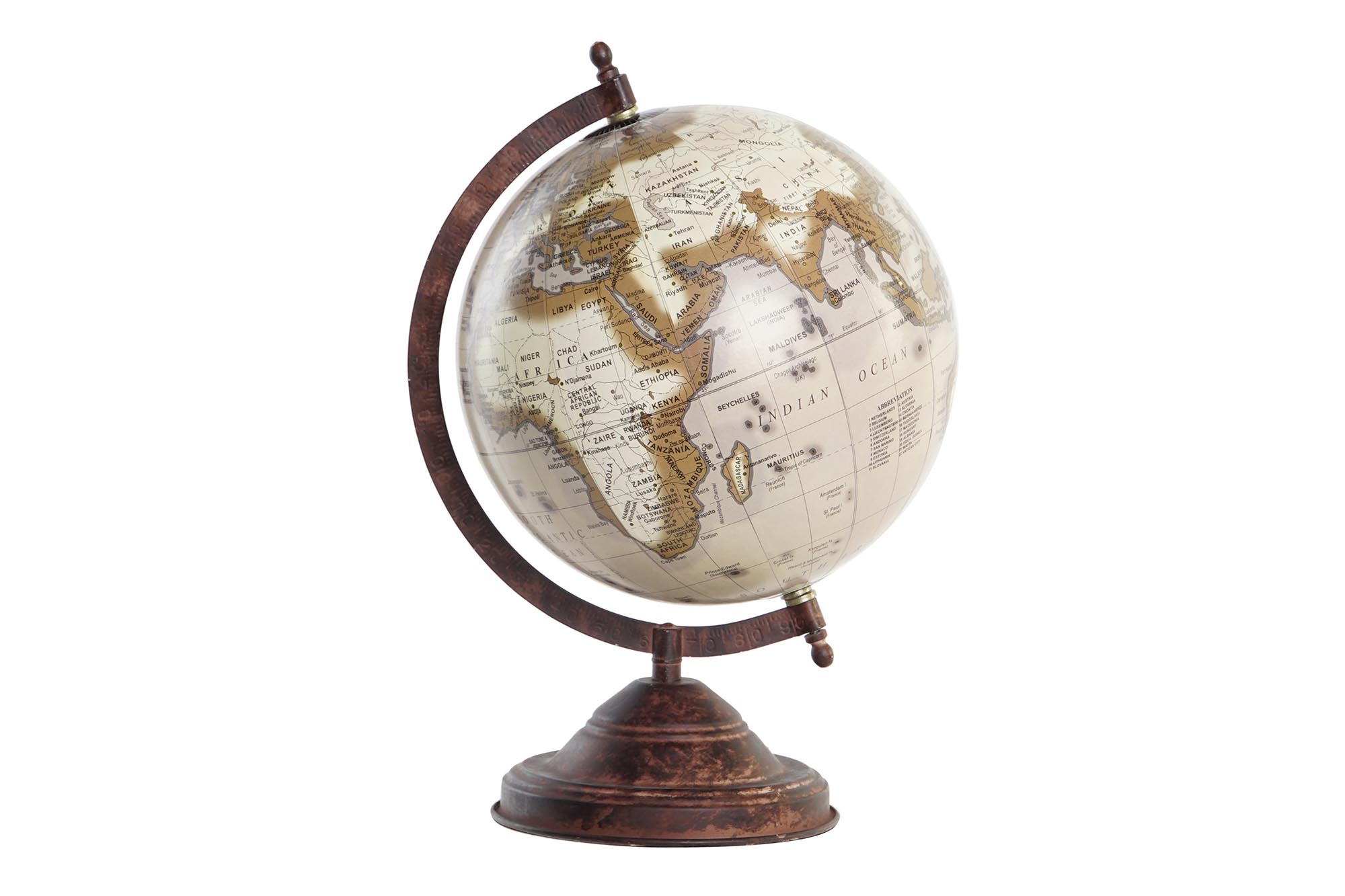 GLOBO TERRAQUEO PVC METAL 20X18X32 MARRON