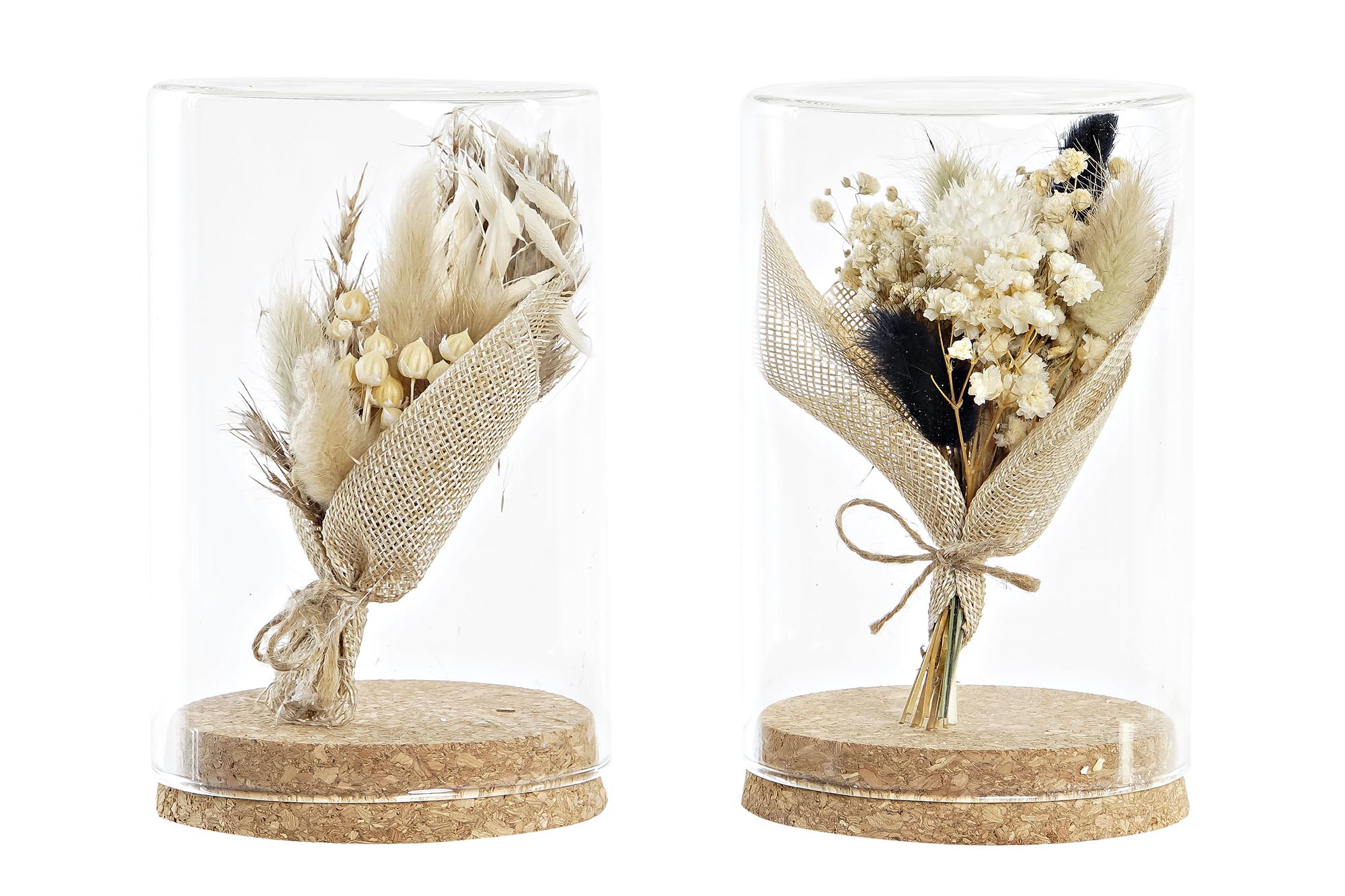DECORACION FLOR SECA CRISTAL 10X10X15,5 2 SURT.