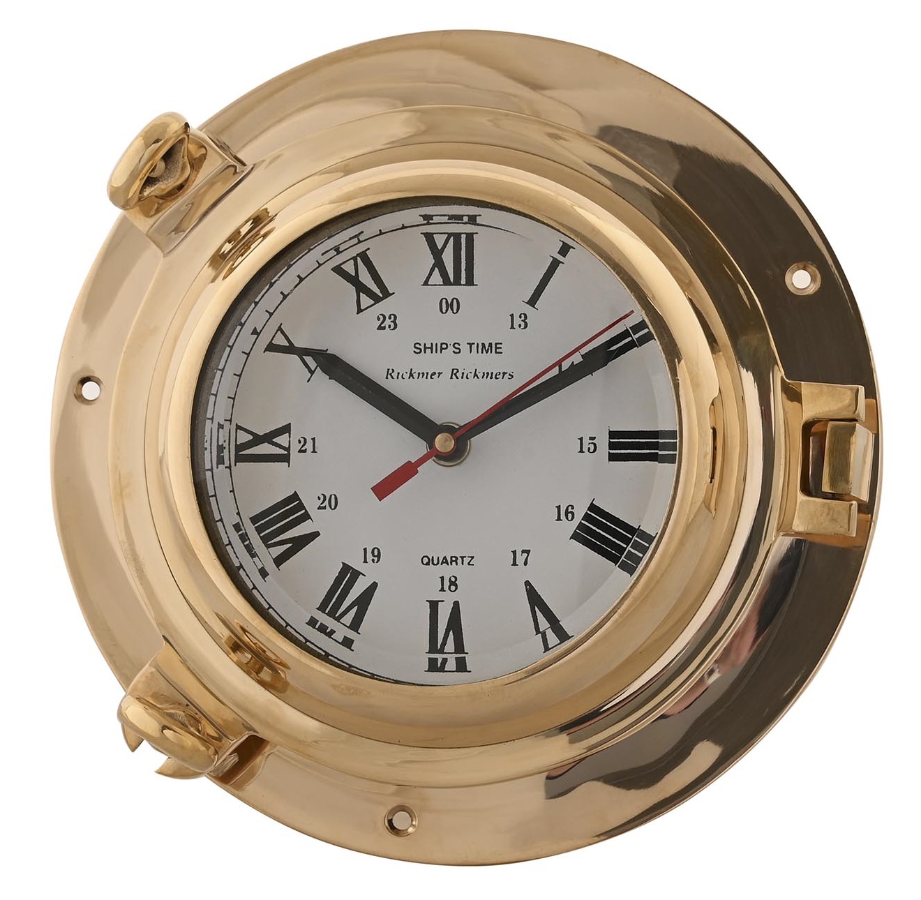 RELOJ PARED LATON CRISTAL 23X7X23 BRILLANTE DORADO