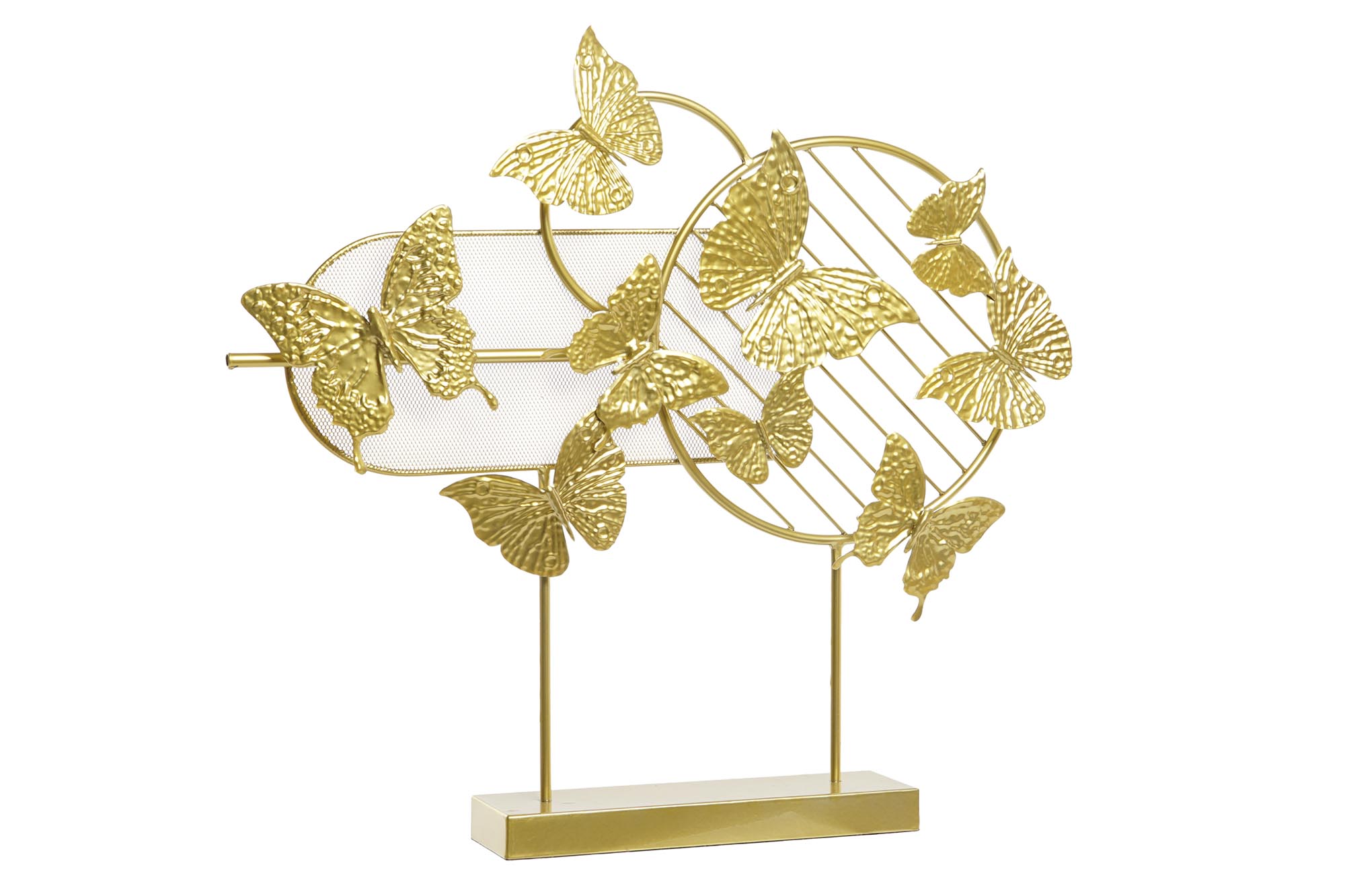 DECORACION METAL 63X9X58,4 MARIPOSAS DORADO
