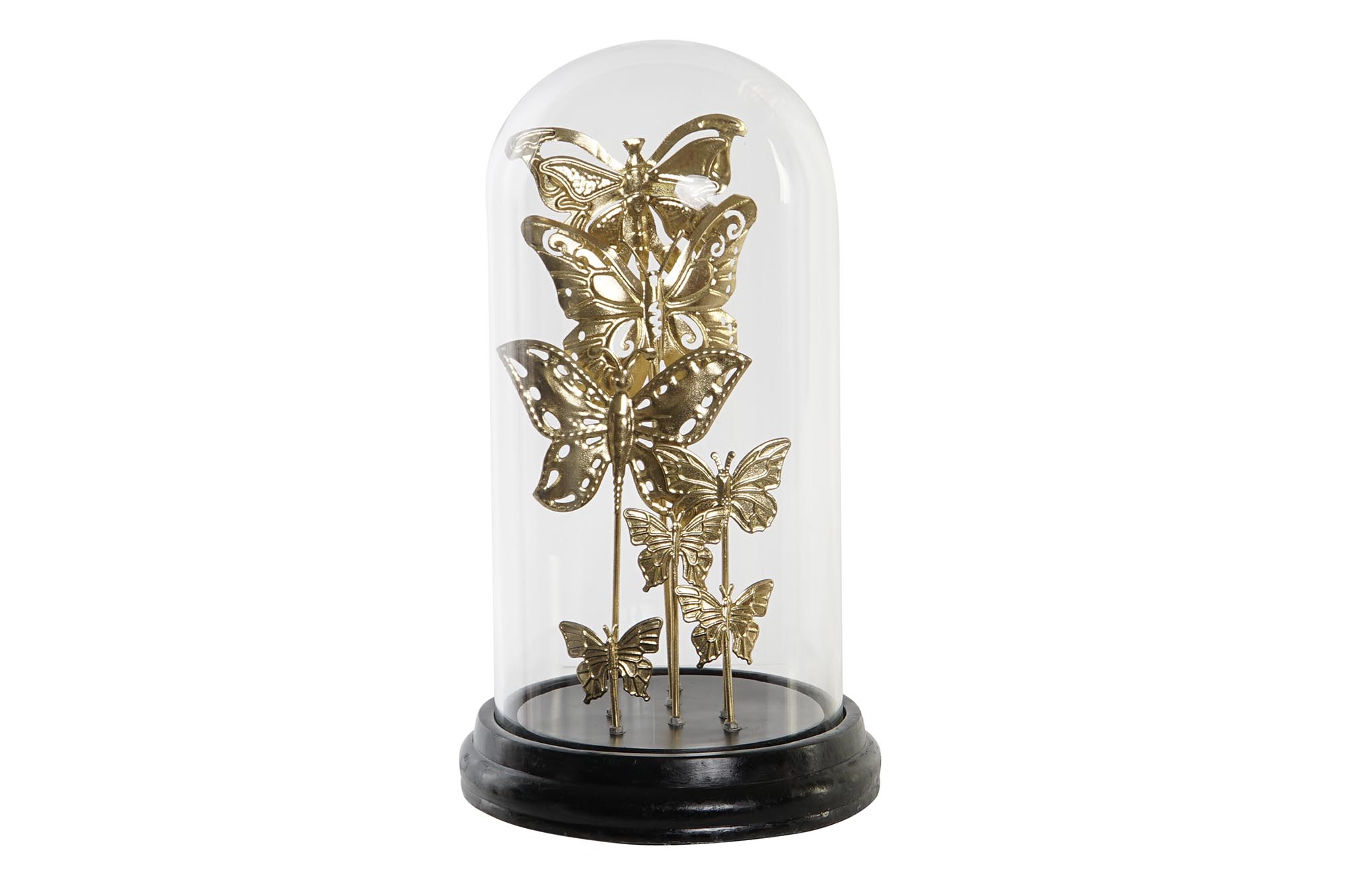 DECORACION CRISTAL METAL 18,5X18,5X32,5 MARIPOSAS
