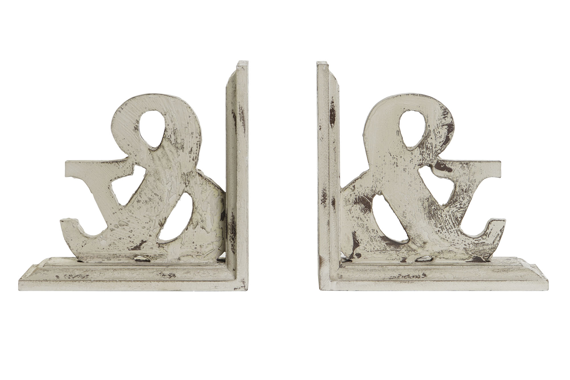 SUJETALIBROS SET 2 MDF 26X12X26 ENVEJECIDO BLANCO