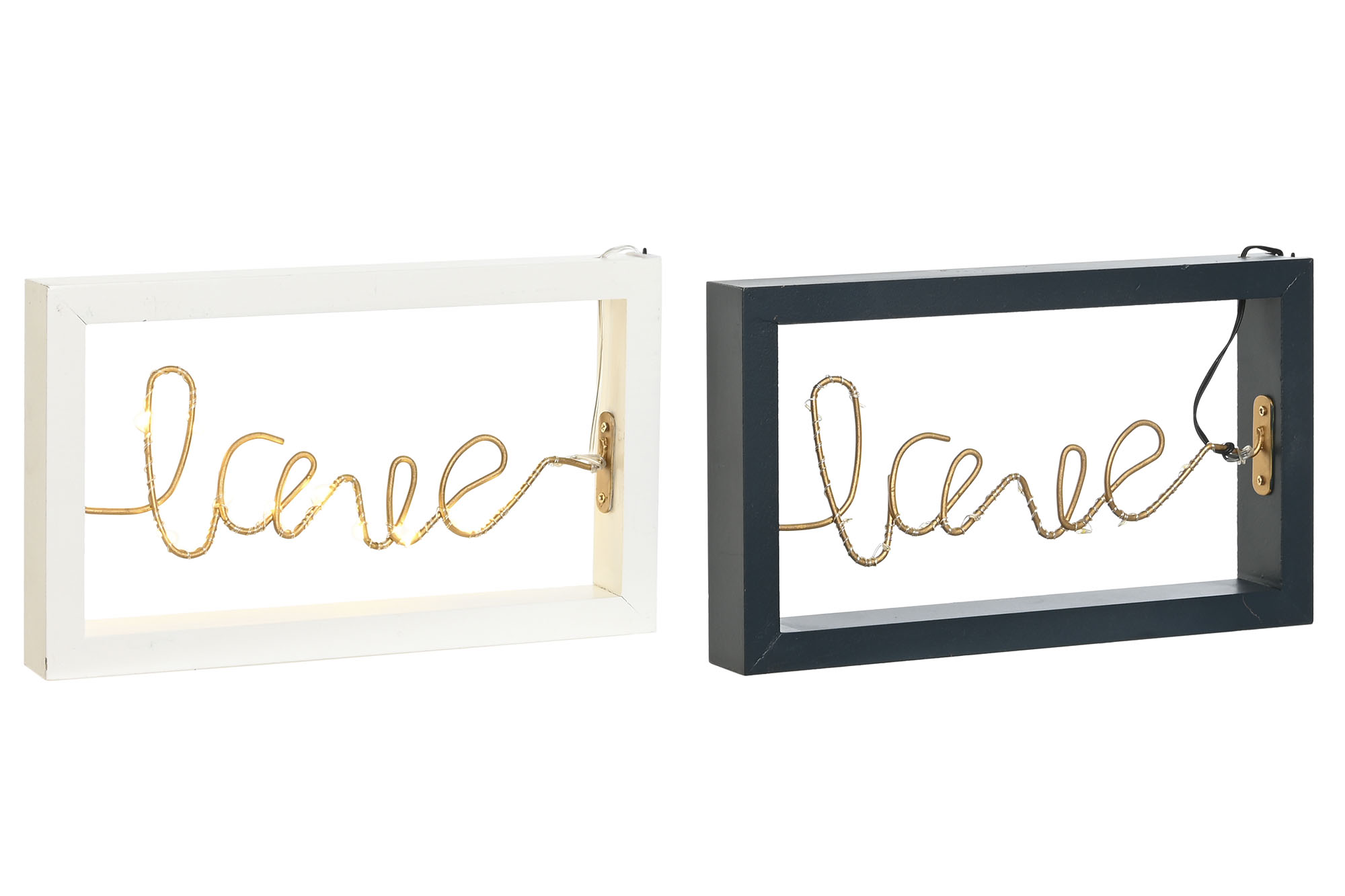 DECORACION LUMINOSA MADERA 25X3,5X15 LOVE 2 SURT.