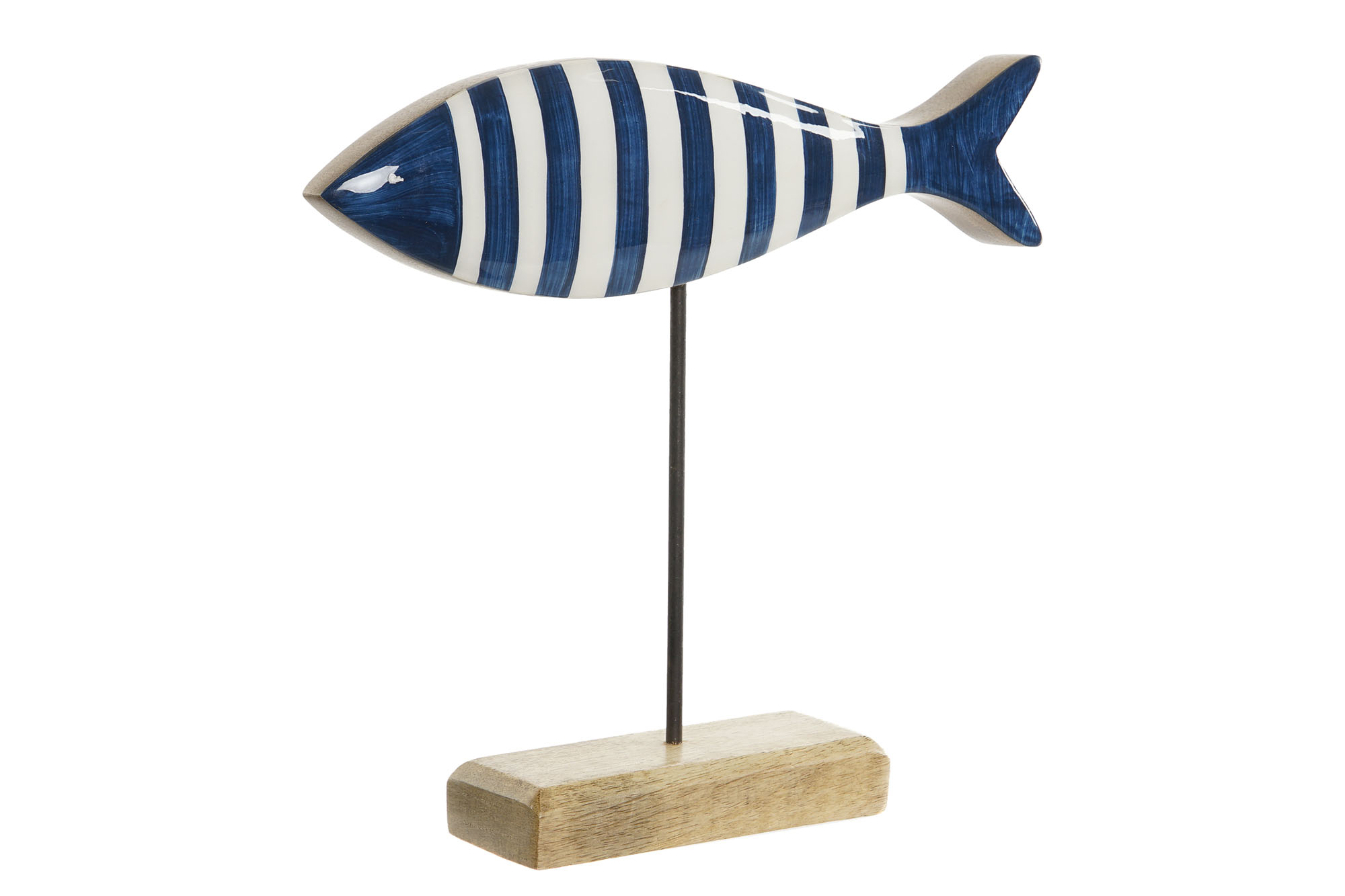 DECORACION MANGO METAL 25X5X22 PEZ AZUL