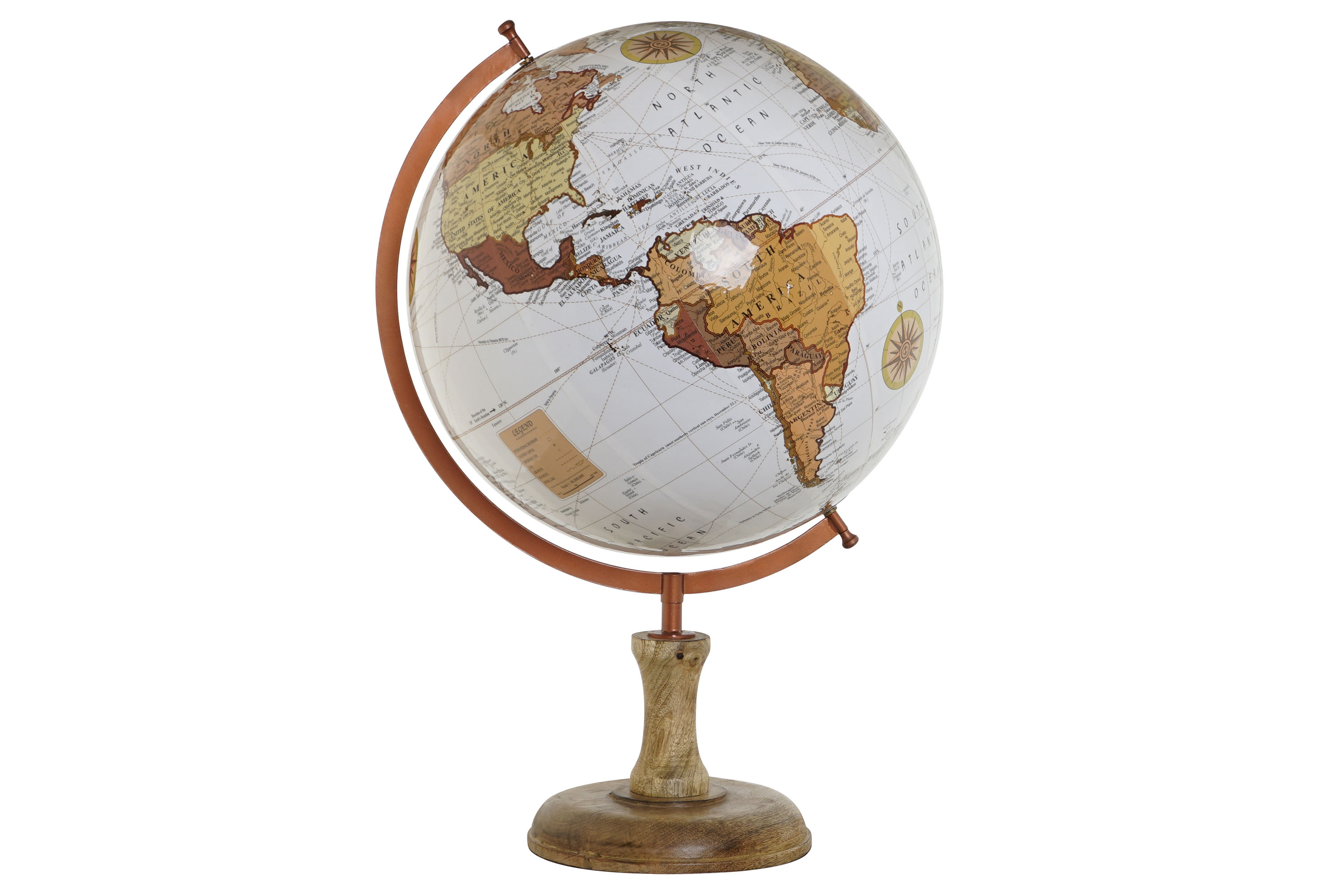 GLOBO TERRAQUEO PVC MANGO 45X45X68 MARRON