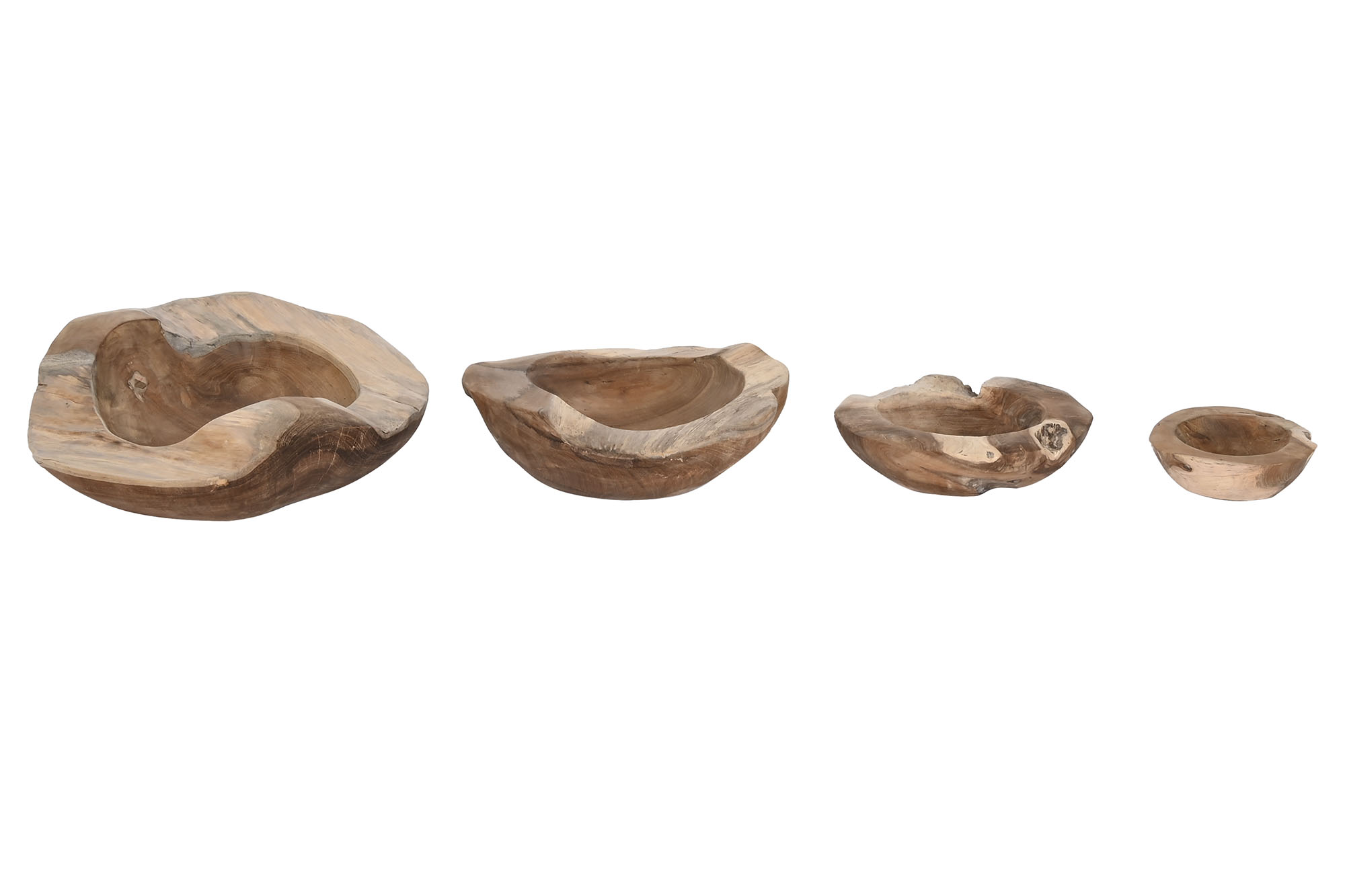 CENTRO MESA SET 4 TECA 50X50X12 NATURAL NATURAL