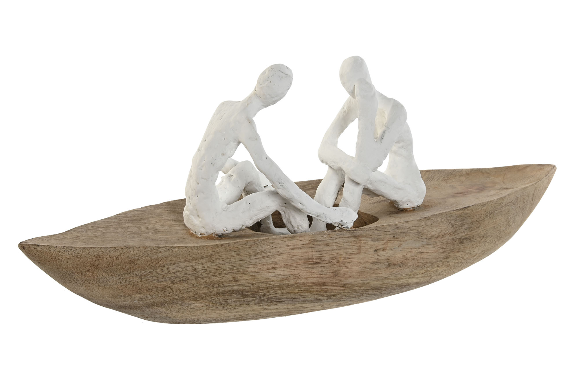 FIGURA RESINA MANGO 42X14X16 BARCA BLANCO