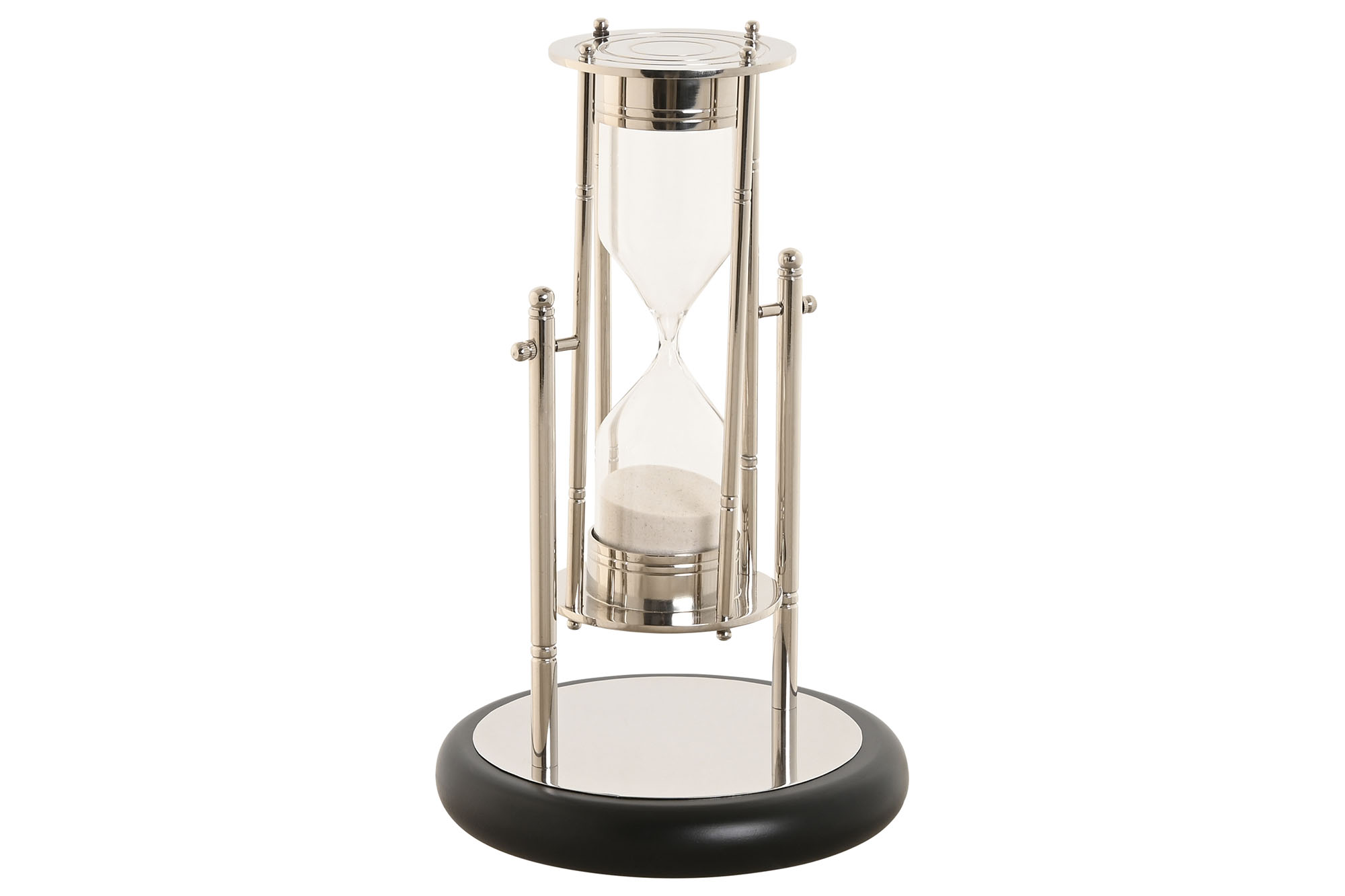 RELOJ DE ARENA ALUMINIO CRISTAL 15X15X26 CROMADO
