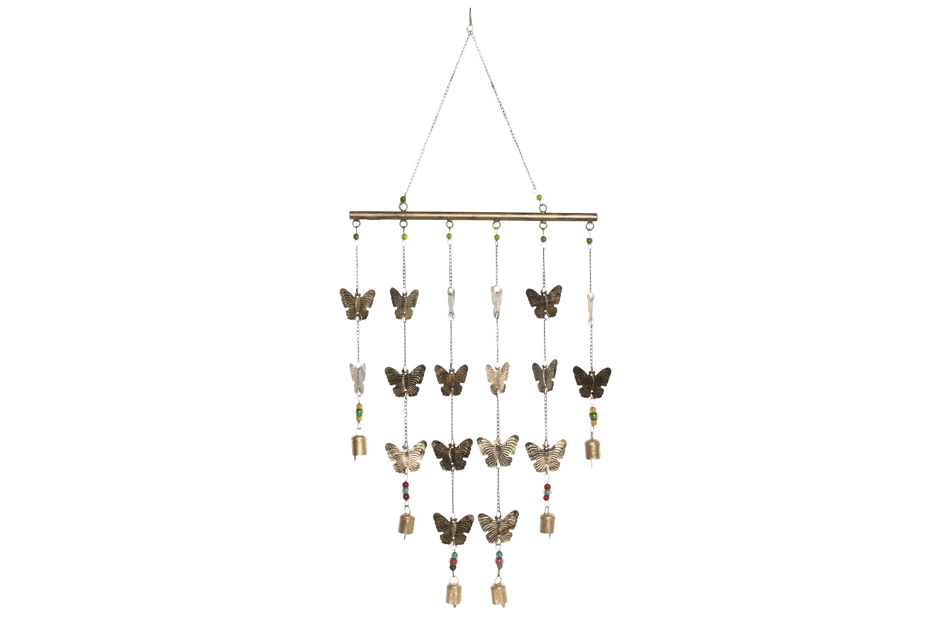 DECORACION COLGANTE HIERRO 37X2X88 MARIPOSAS