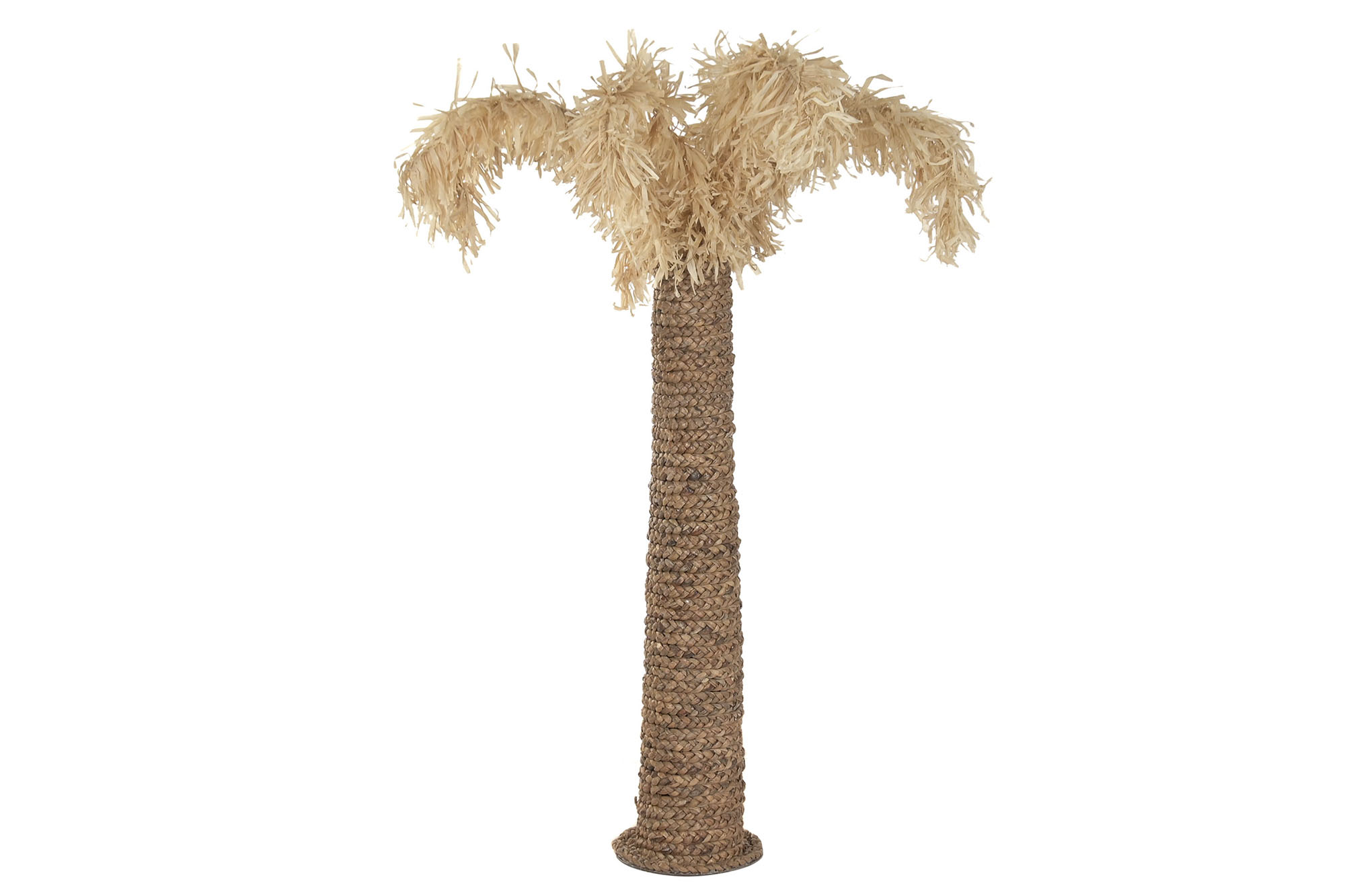 DECORACION FIBRA METAL 30X30X180 PALMERA NATURAL