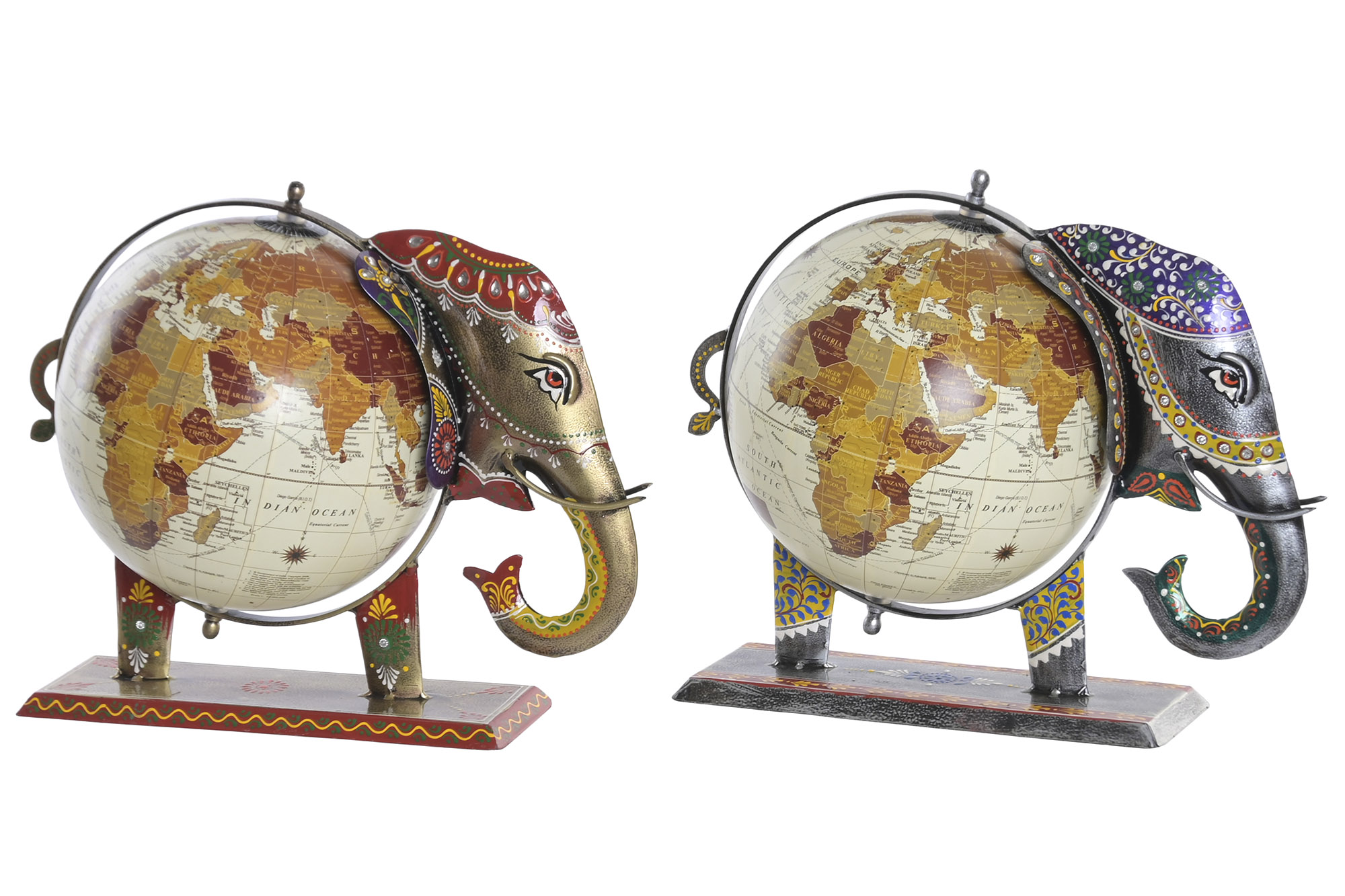 MAPAMUNDI HIERRO 34X21X28 ELEFANTE 2 SURT.