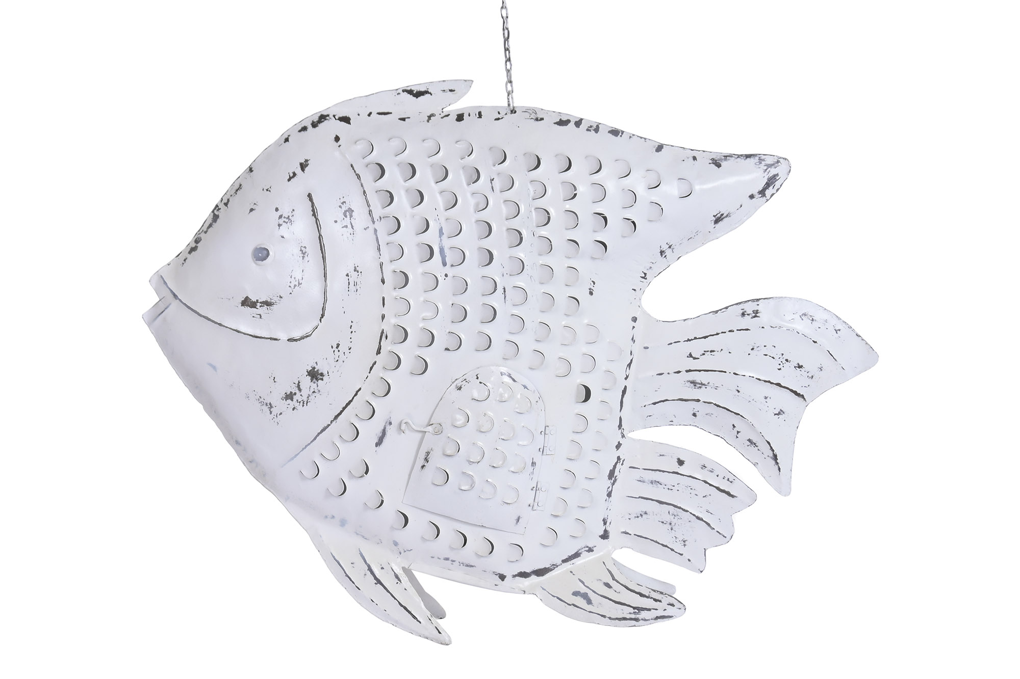 DECORACION METAL 108X16X80 PEZ DECAPE BLANCO