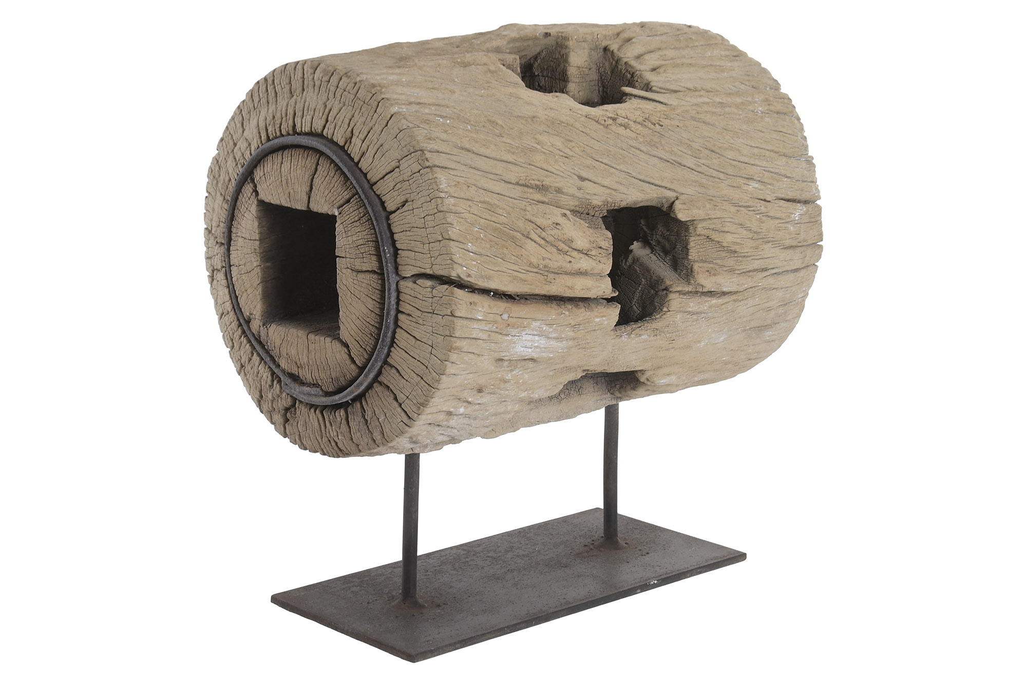 DECORACION MADERA RECICLADA METAL 34X28X39