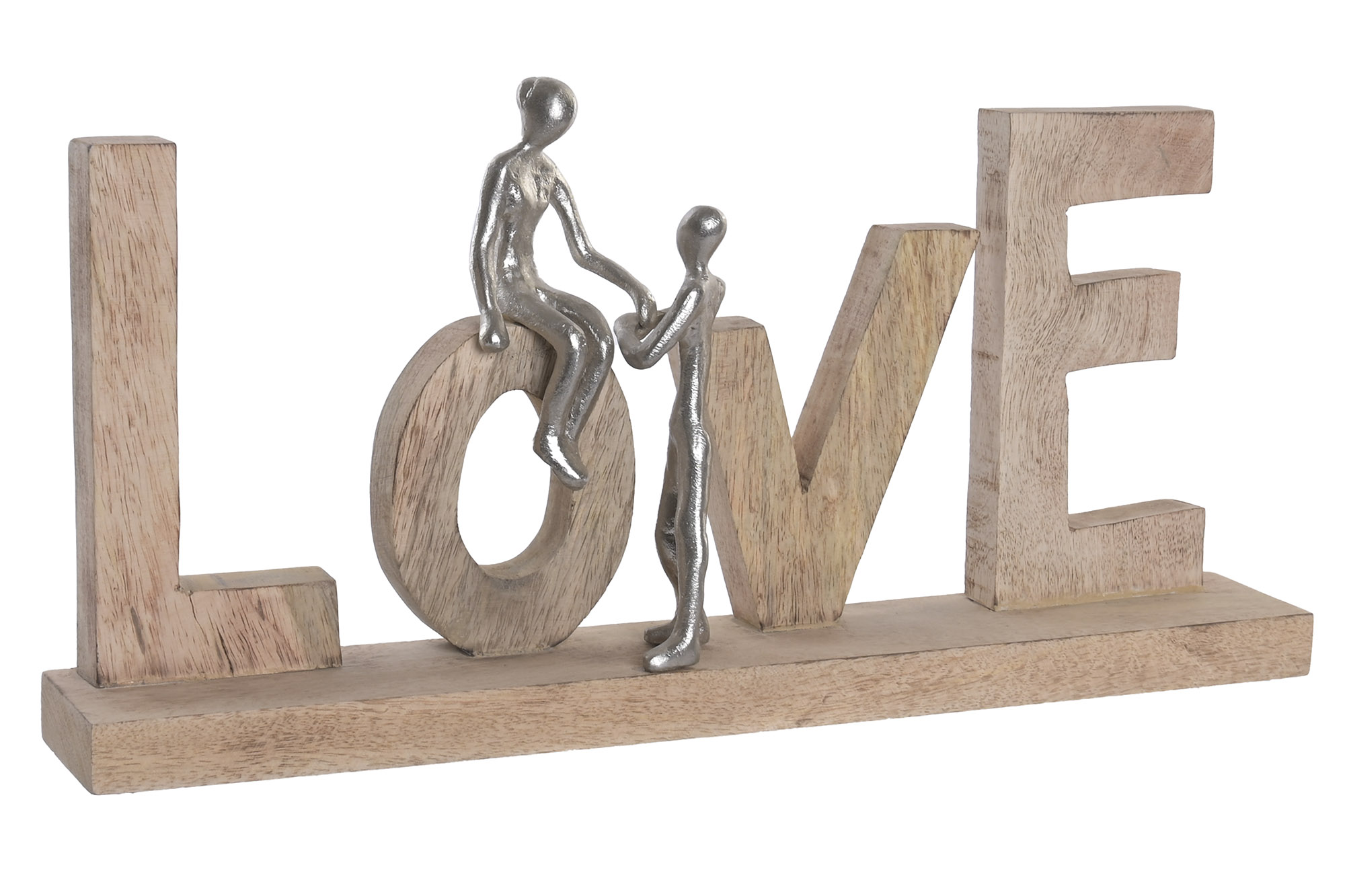 DECORACION MANGO ALUMINIO 51X8X26 LOVE NATURAL