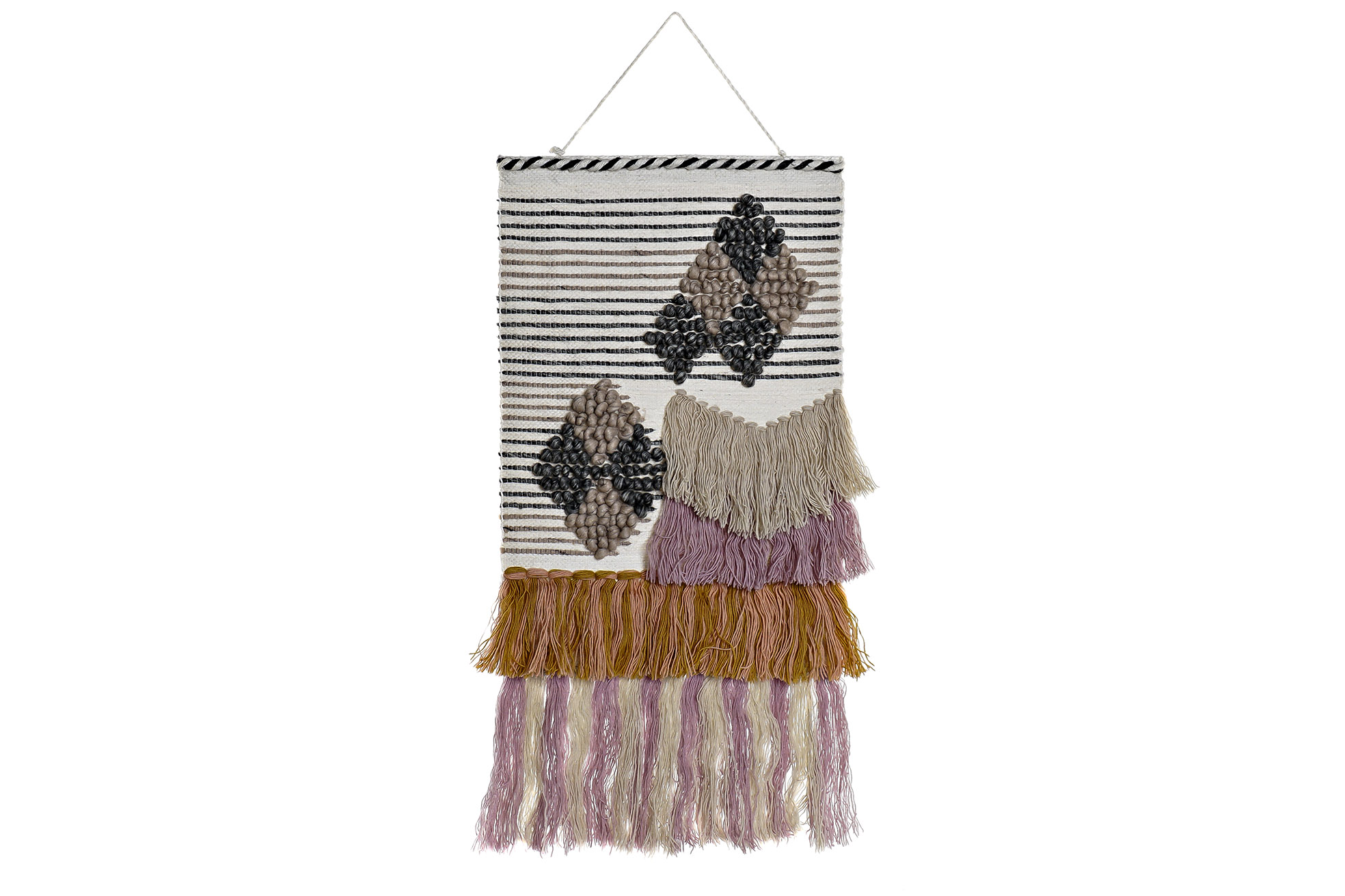 TAPIZ YUTE LANA 46X2X110 FLECOS MULTICOLOR