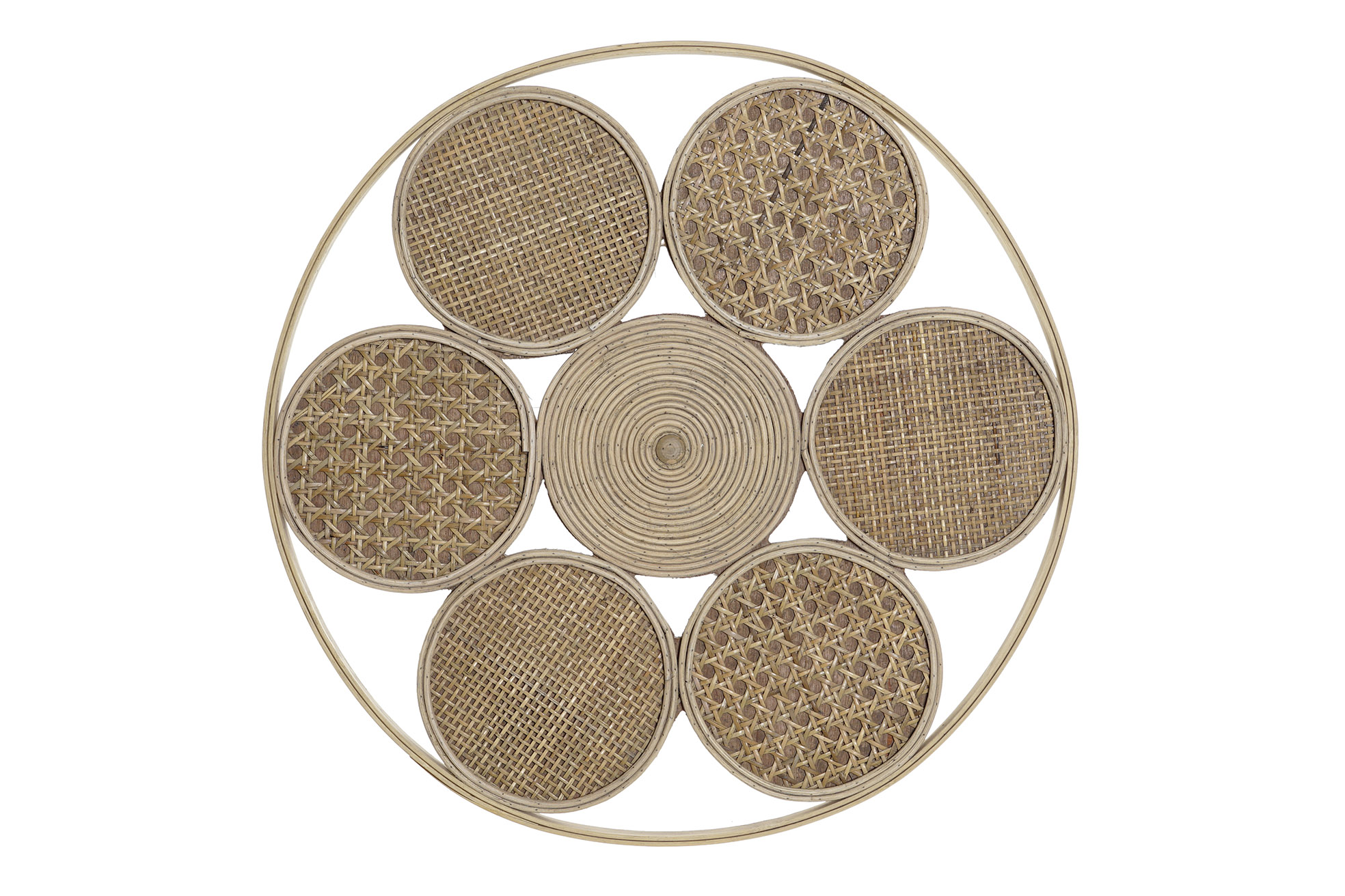 DECORACION PARED RATAN 45,5X2X45,5 NATURAL