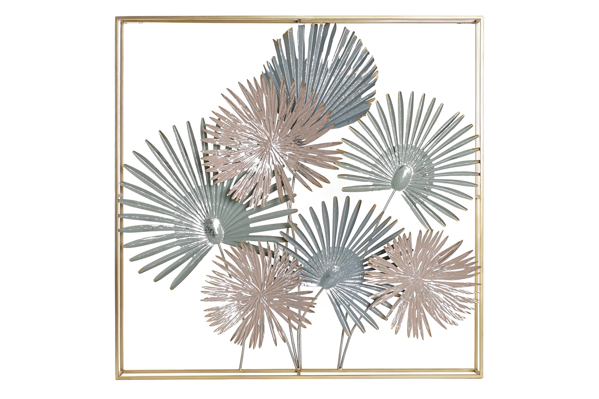 DECORACION PARED METAL 90X7X90 HOJAS MULTICOLOR