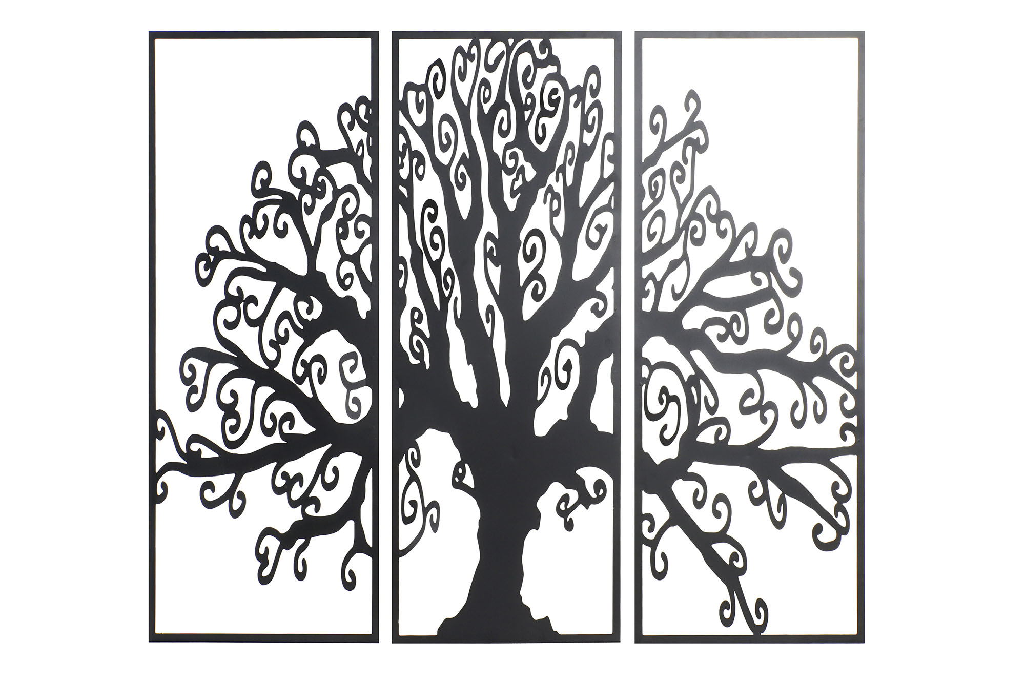 DECORACION PARED SET 3 METAL 105X1,3X91 ARBOL