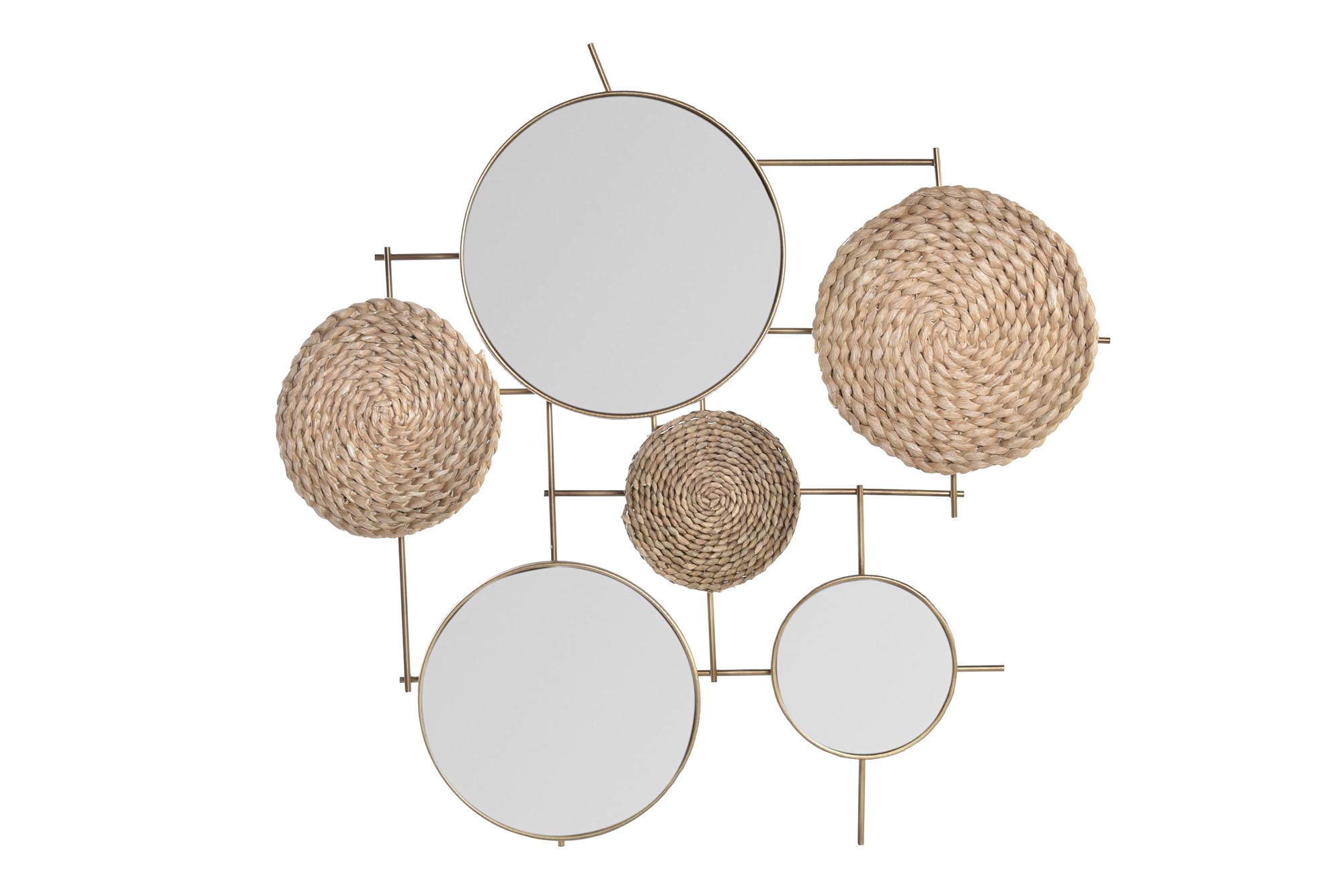 DECORACION PARED METAL ESPEJO 72X3,5X74 MARRON