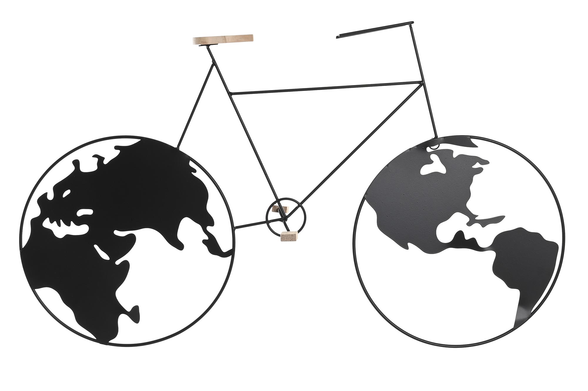 DECORACION PARED METAL 74X10X43,5 BICICLETA NEGRO