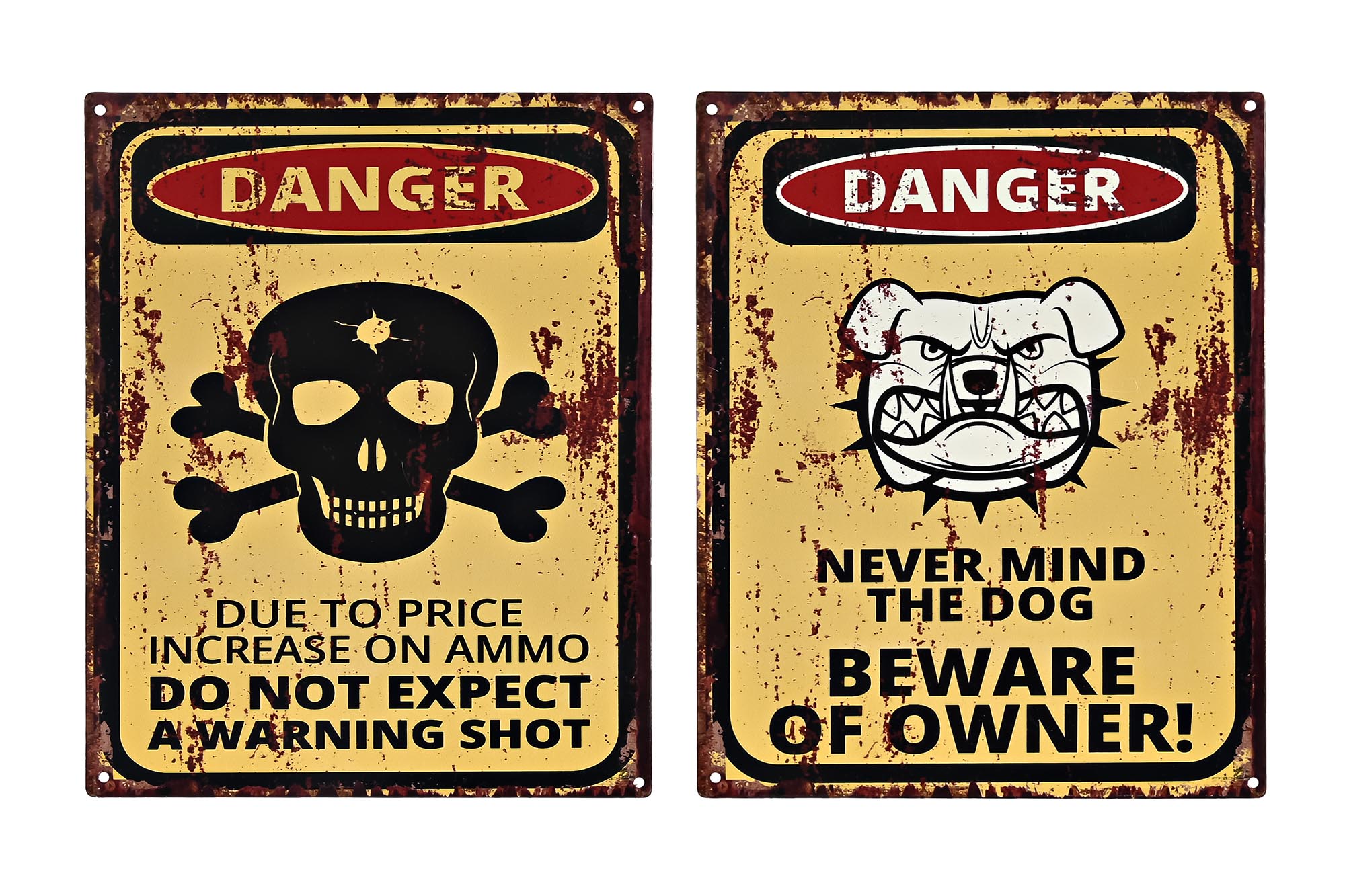 DECORACION PARED METAL 20X1X25 DANGER 2 SURT.