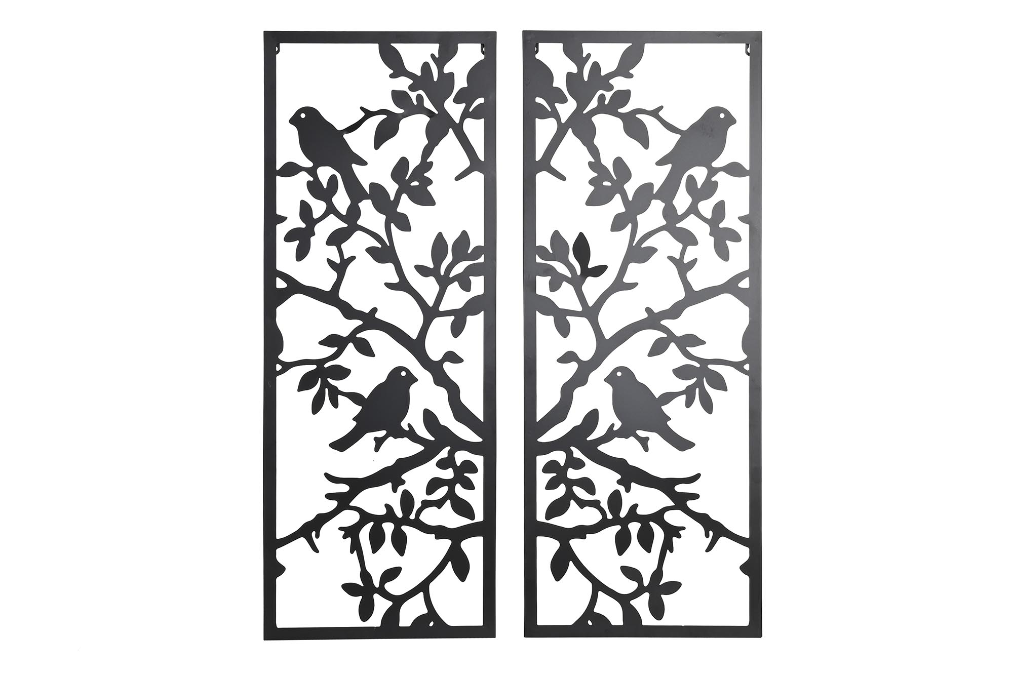 DECORACION PARED SET 2 METAL 70X1,3X90 PAJAROS
