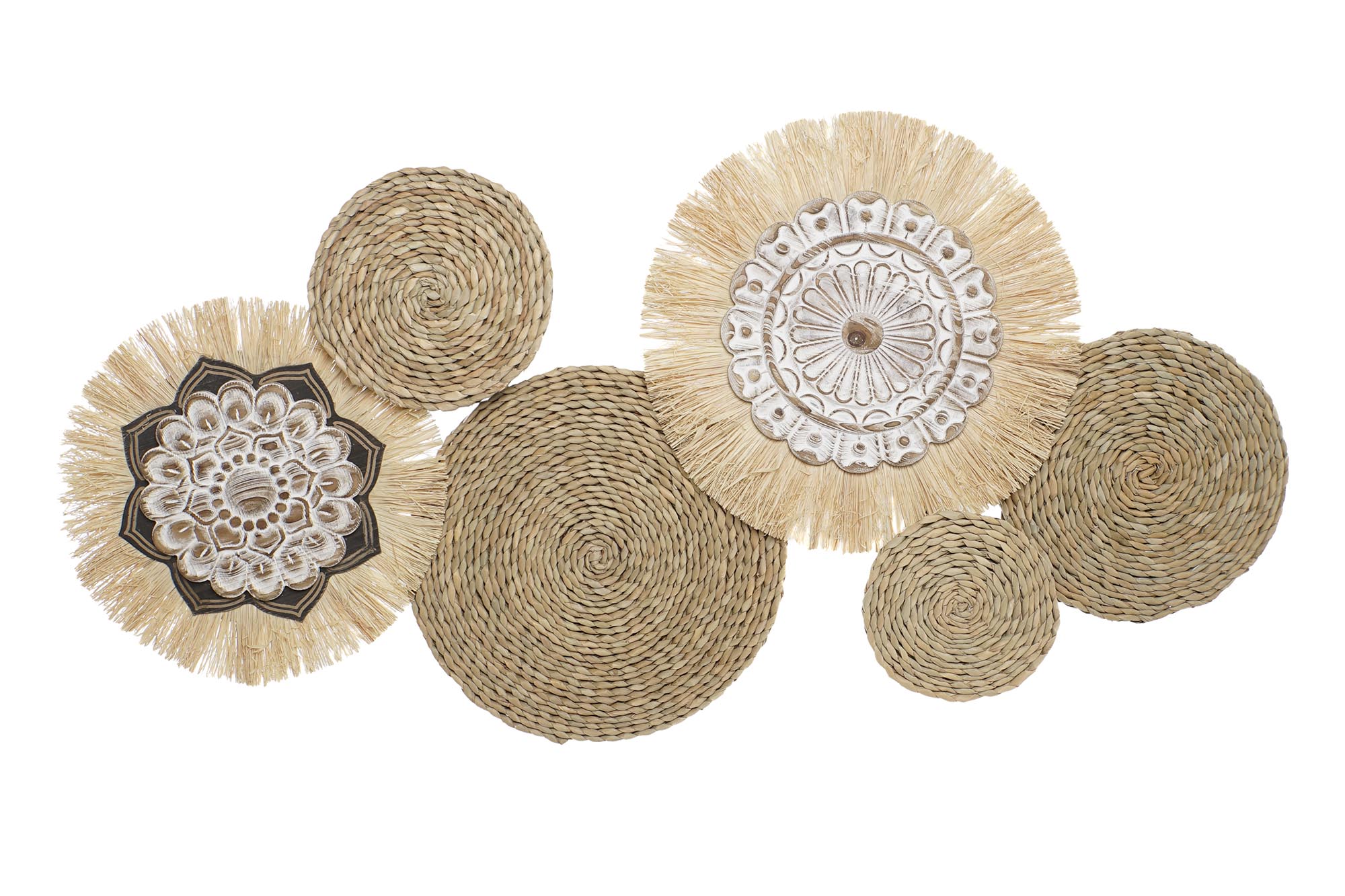 DECORACION PARED FIBRA METAL 127,6X7X66,7 NATURAL