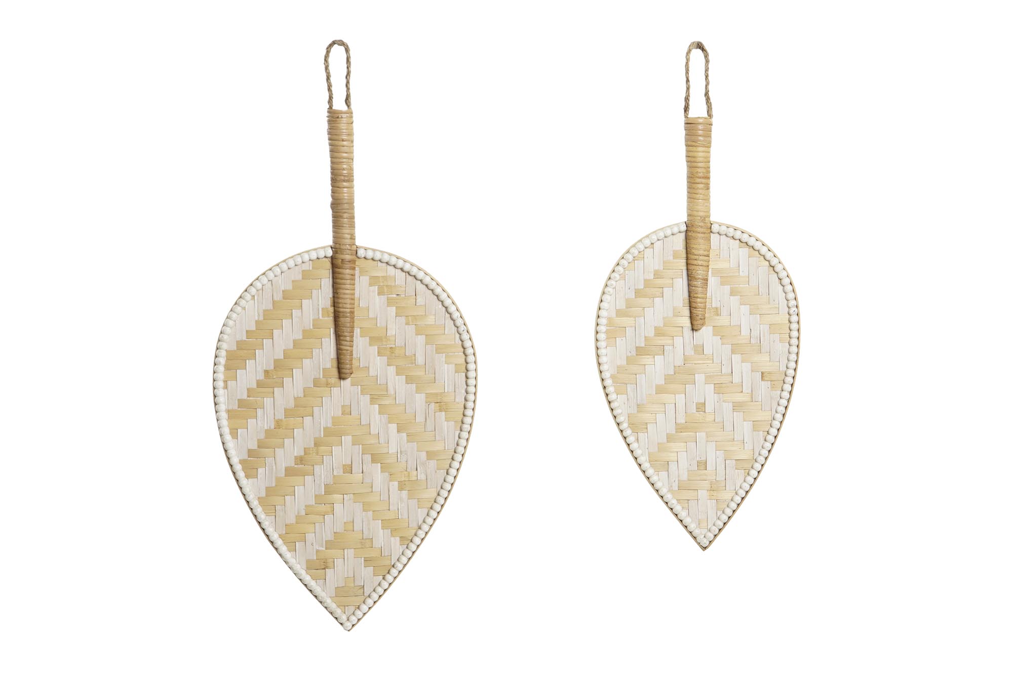 DECORACION PARED SET 2 BAMBU 27X2X55 ABANICO