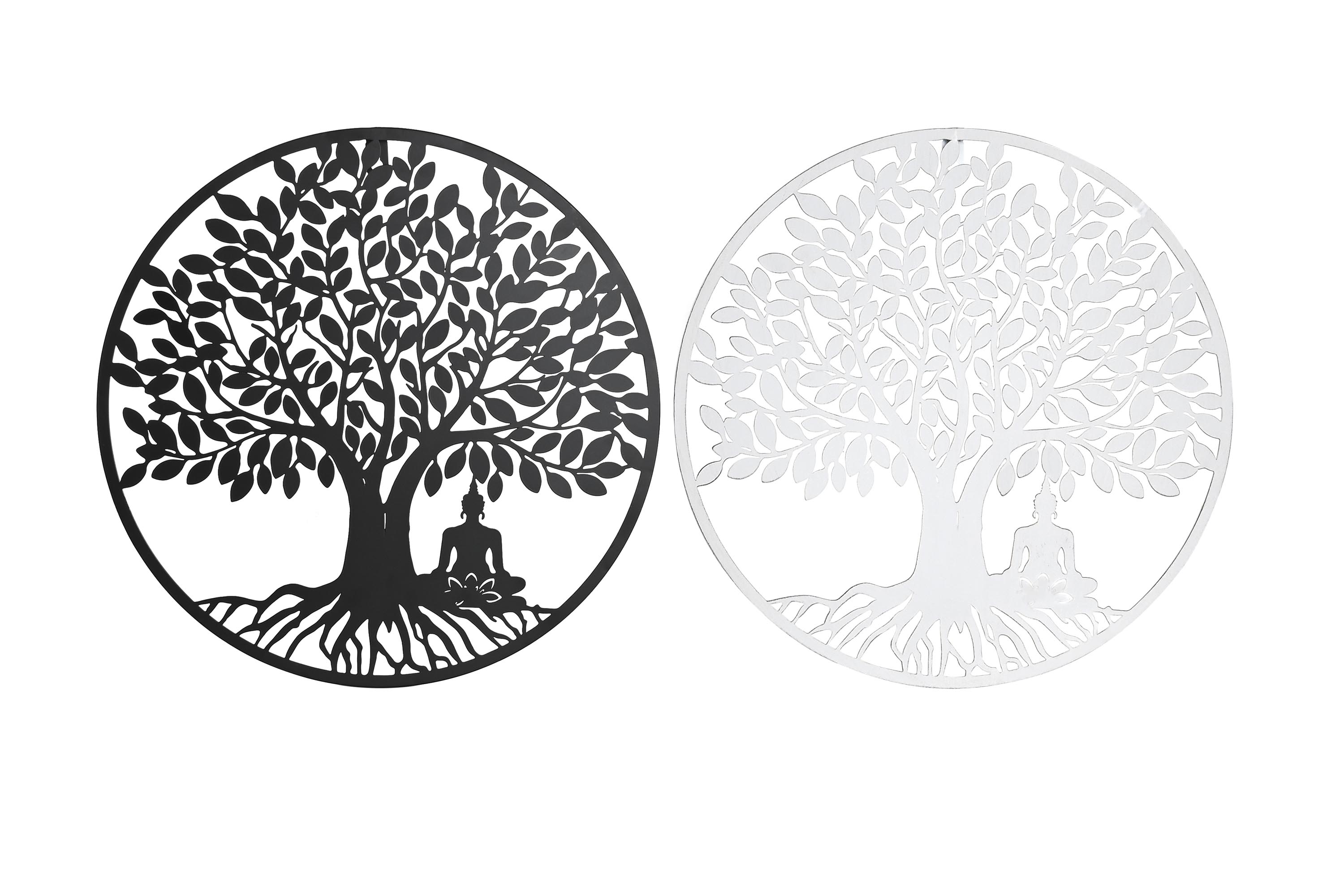 DECORACION PARED METAL 40X1X40 ARBOL BUDA 2 SURT.