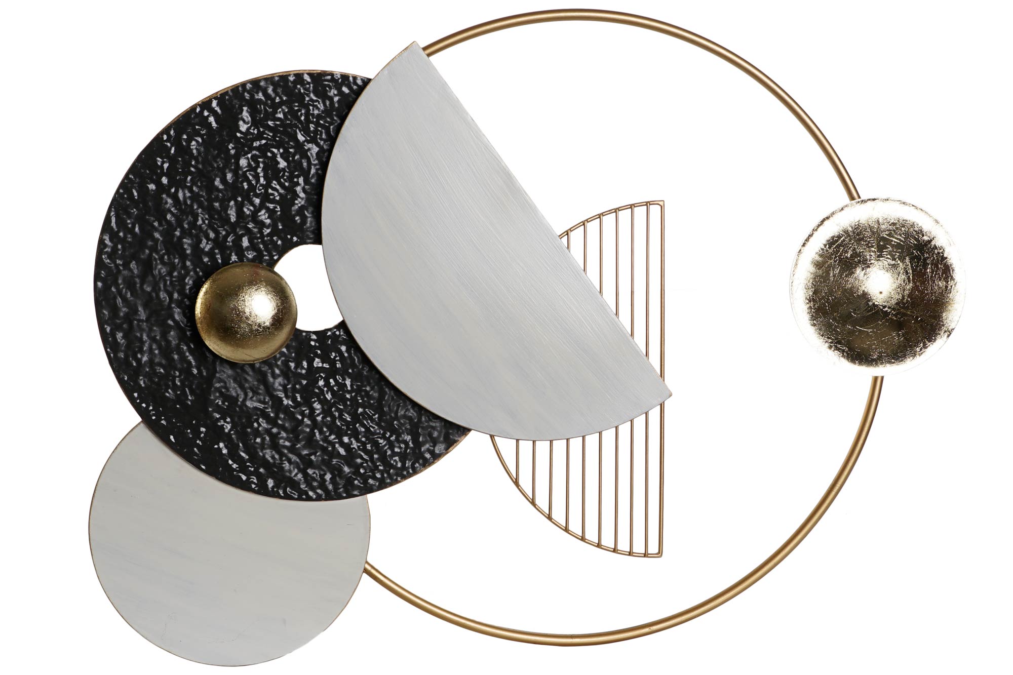 DECORACION PARED METAL 70,5X6X59 ABSTRACTO DORADO