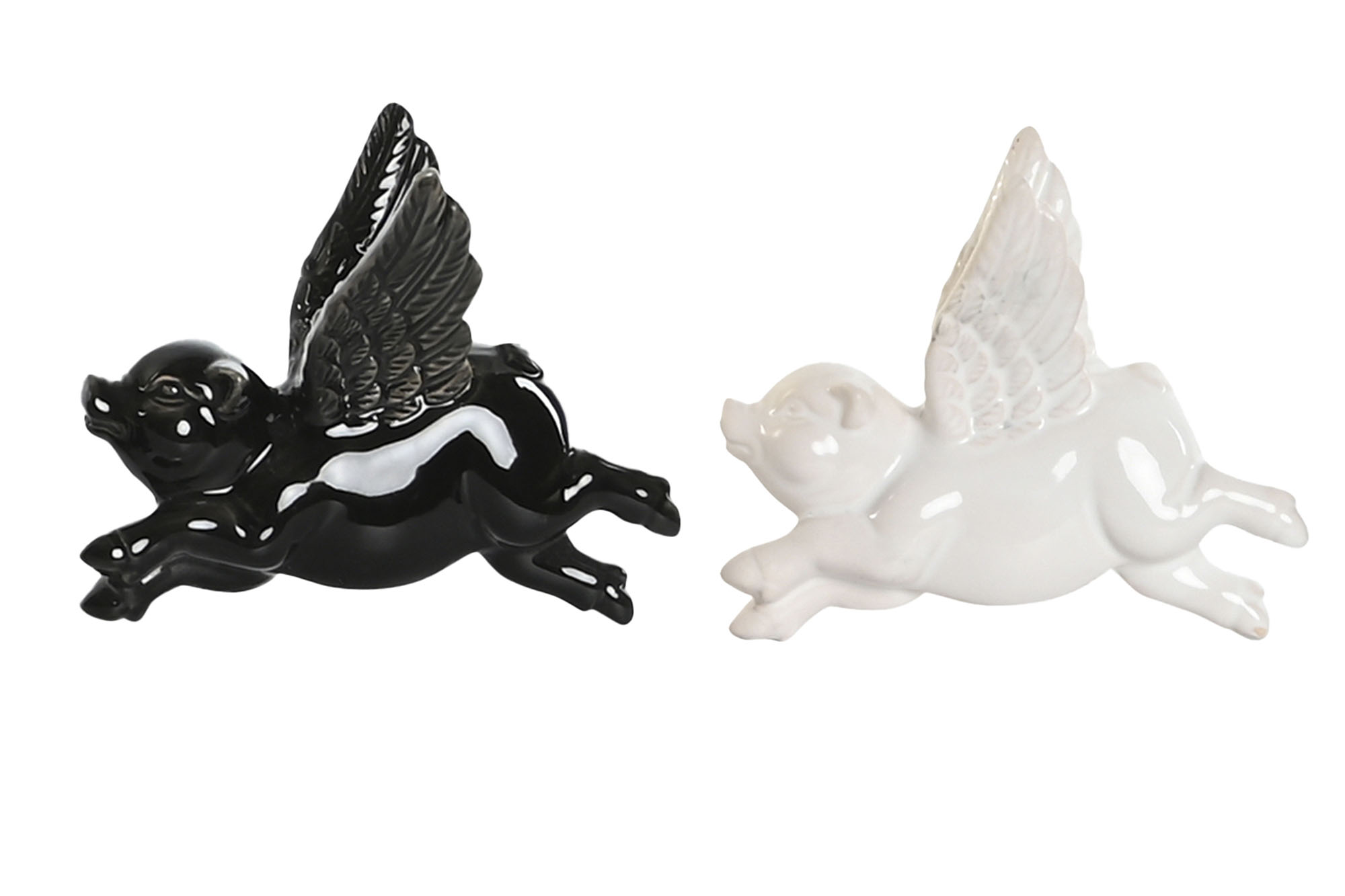 DECORACION PARED PORCELANA 15X7X13 CERDITO VOLADOR
