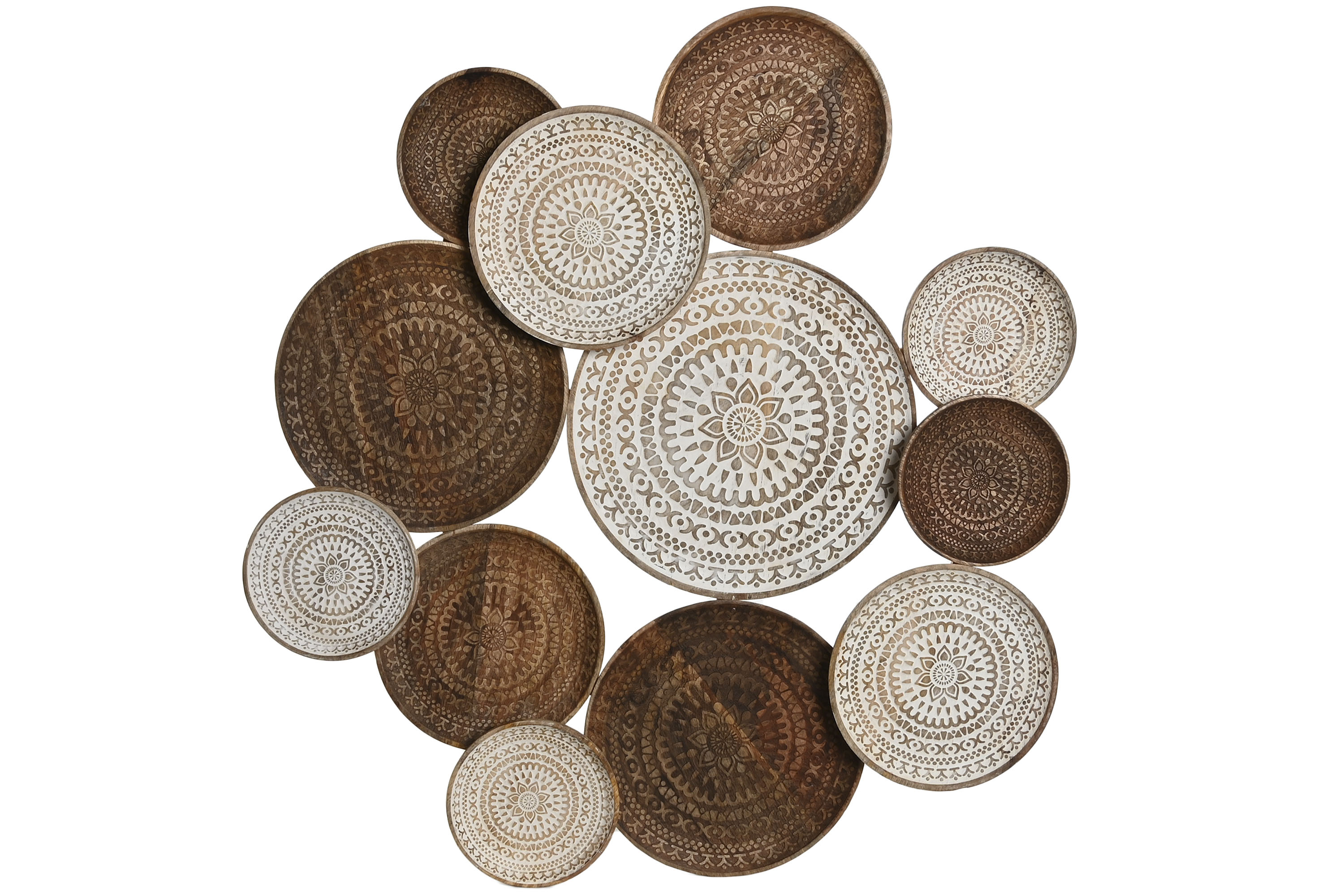 DECORACION PARED MANGO 70X5X76 MANDALAS DESGASTADO