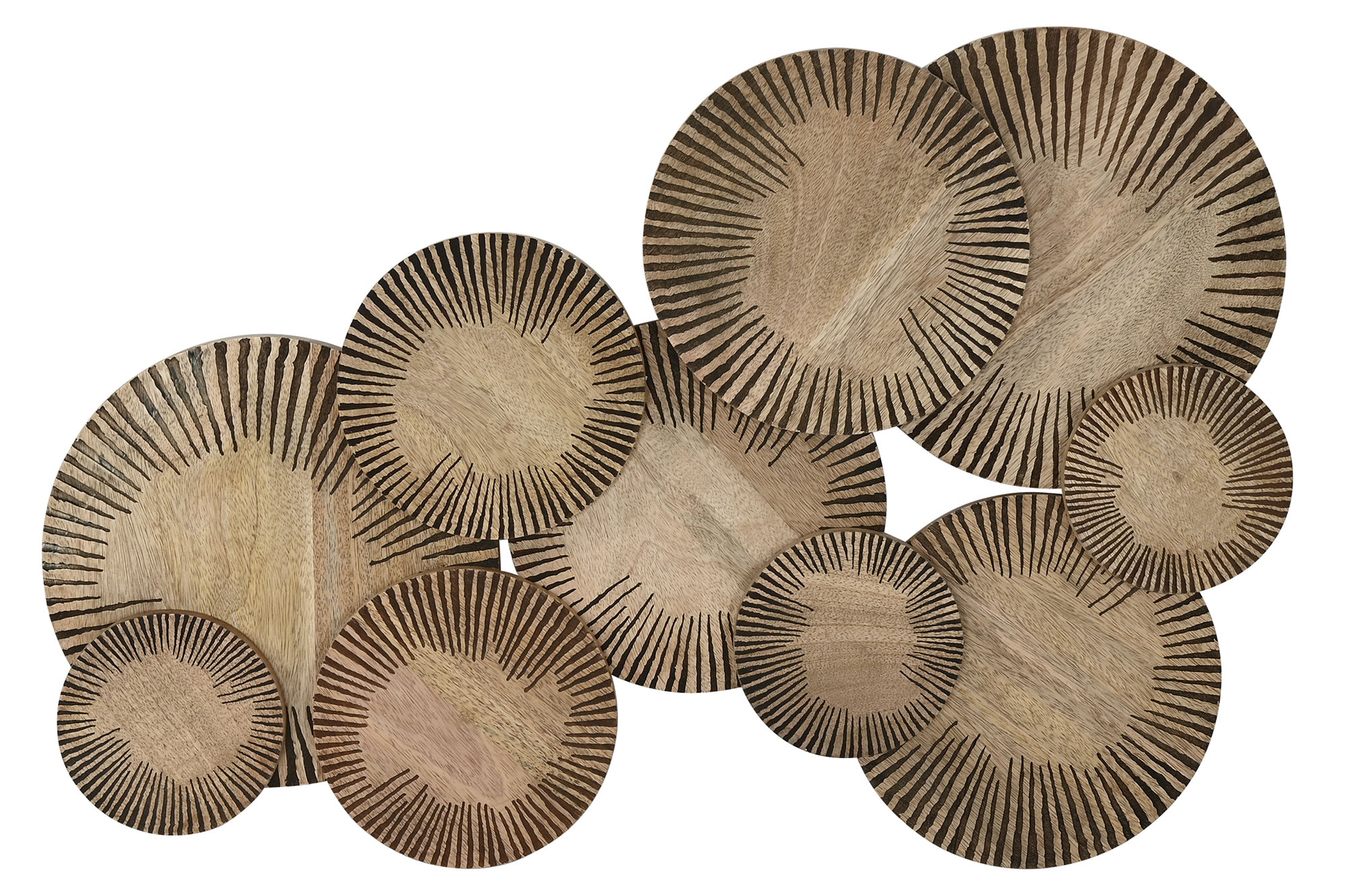 DECORACION PARED MANGO 84X4,5X56 CIRCULOS NATURAL
