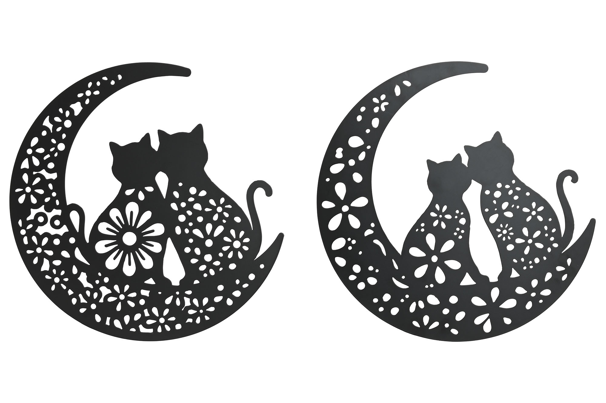 DECORACION PARED METAL 40X1X40 GATOS LUNA 2 SURT.