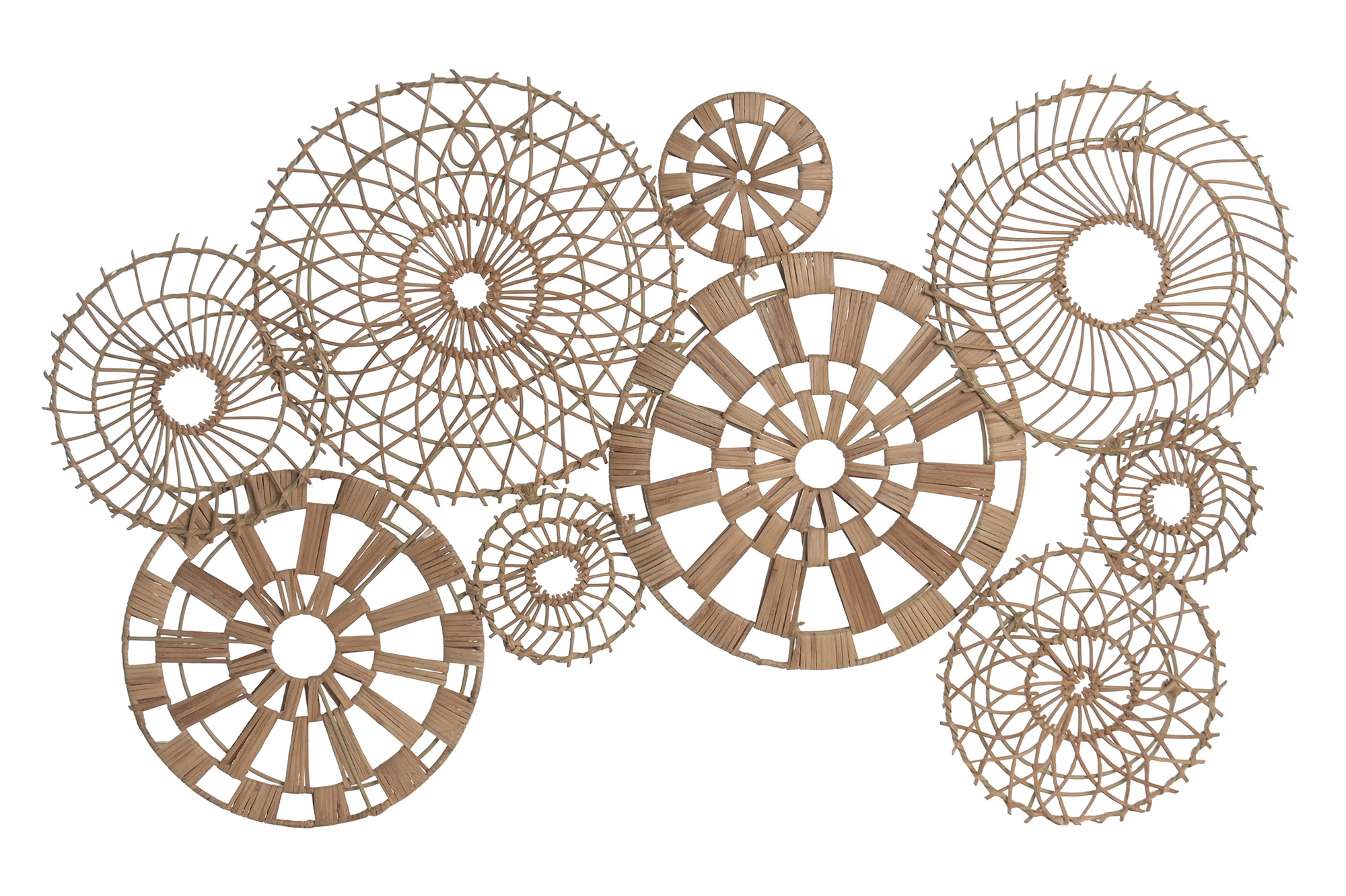 DECORACION PARED RATAN METAL 92X3X56 NATURAL