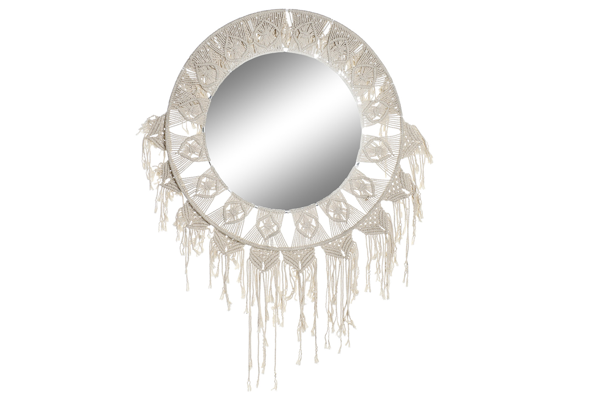 ESPEJO ALGODON 75X2X75 MACRAME BLANCO