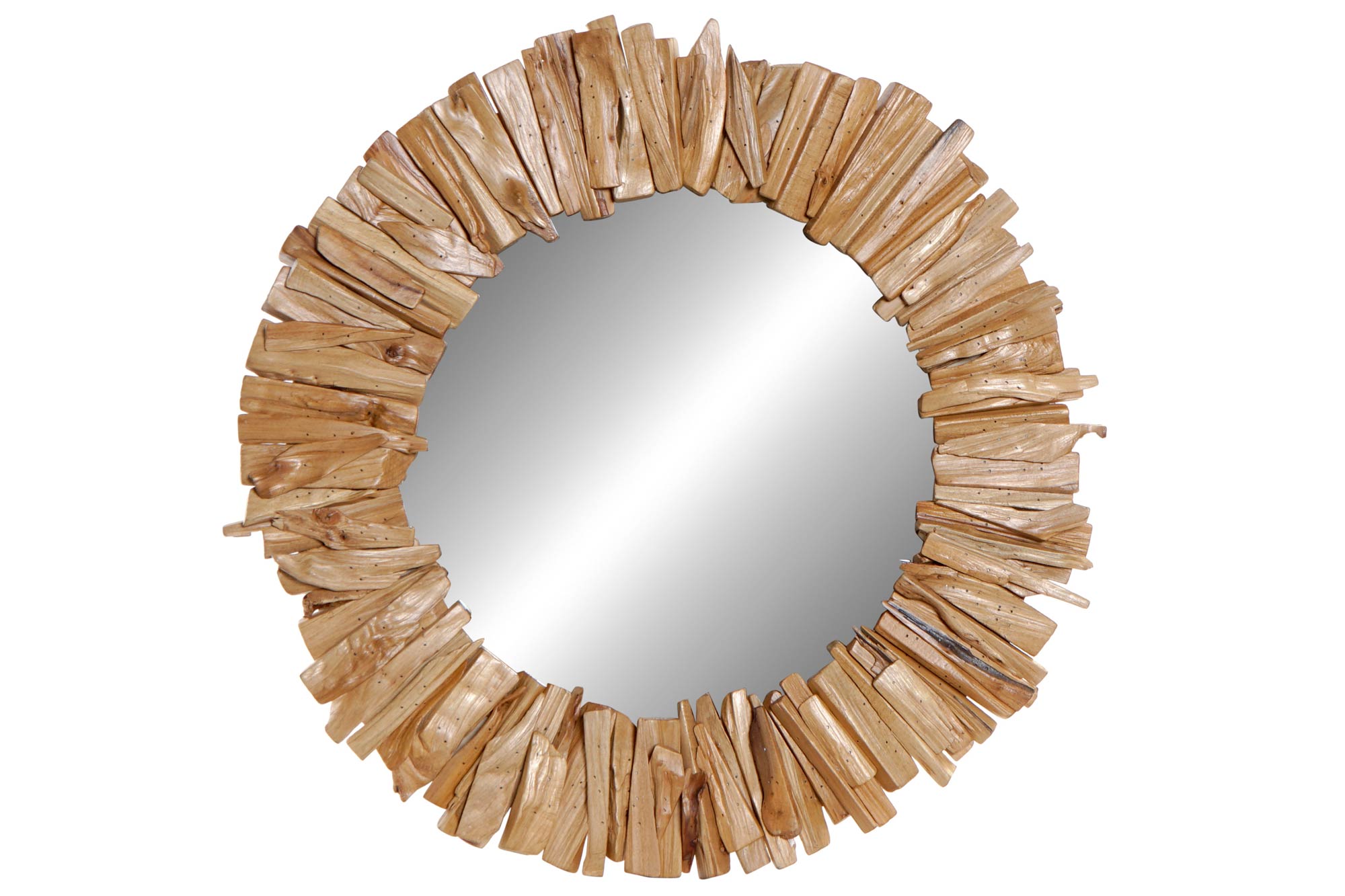 ESPEJO ABETO CRISTAL 60X4X60 RUSTICO NATURAL