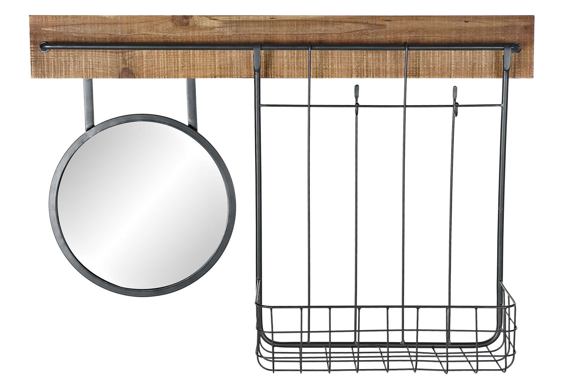 ESPEJO ABETO METAL 80X15X20 CESTA NATURAL