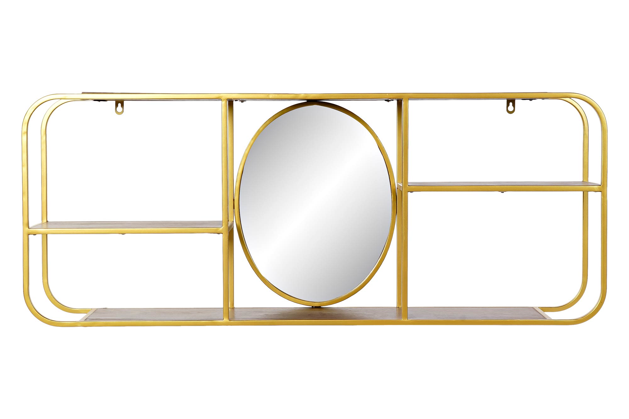 ESPEJO METAL ESPEJO 100X18X40 ESTANTERIA DORADO