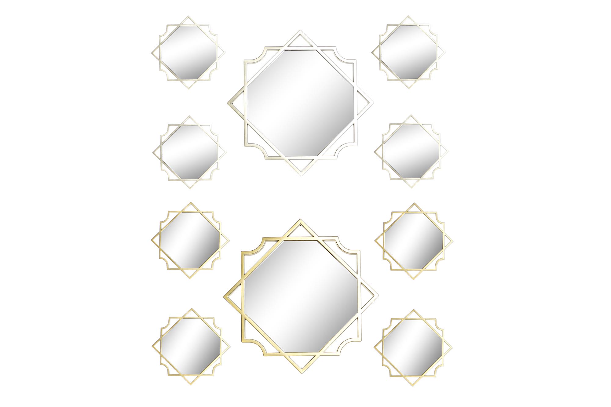 ESPEJO SET 5 PP ESPEJO 50X2X50 GEOMETRICO 2 SURT.