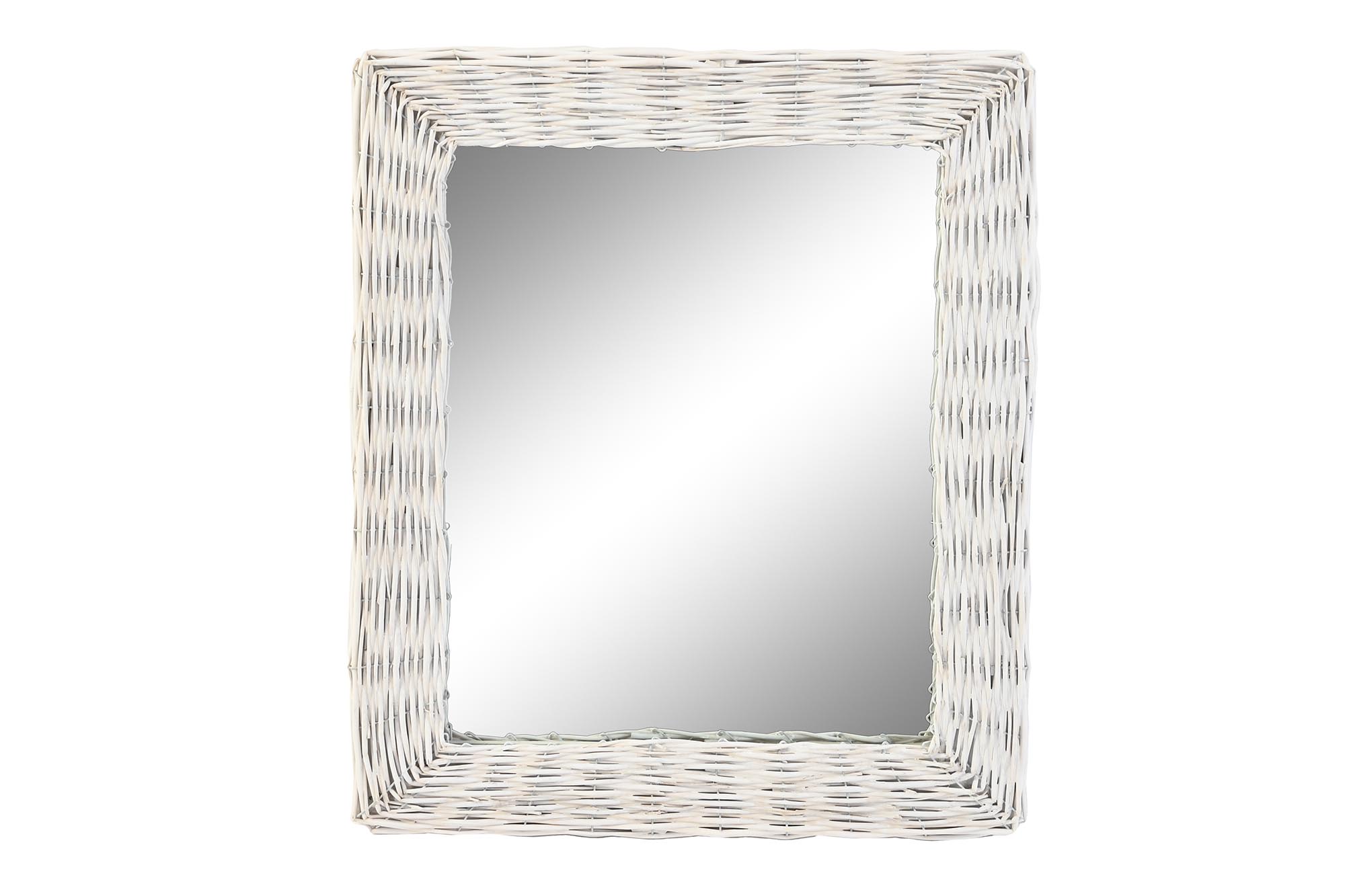 ESPEJO MIMBRE CRISTAL 53,5X4X62,5 TRENZADO BLANCO