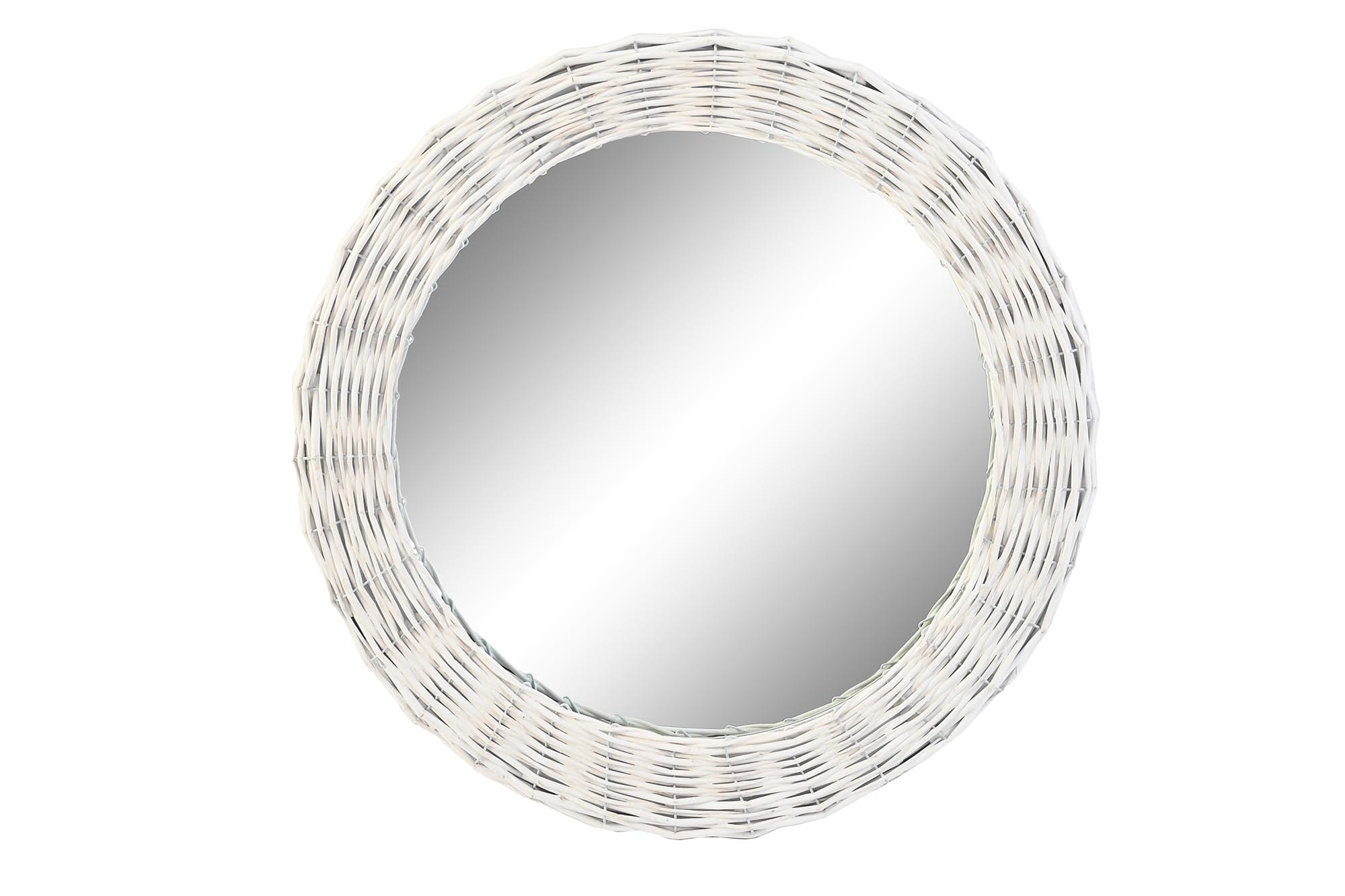ESPEJO MIMBRE CRISTAL 63X4X63 60 TRENZADO BLANCO