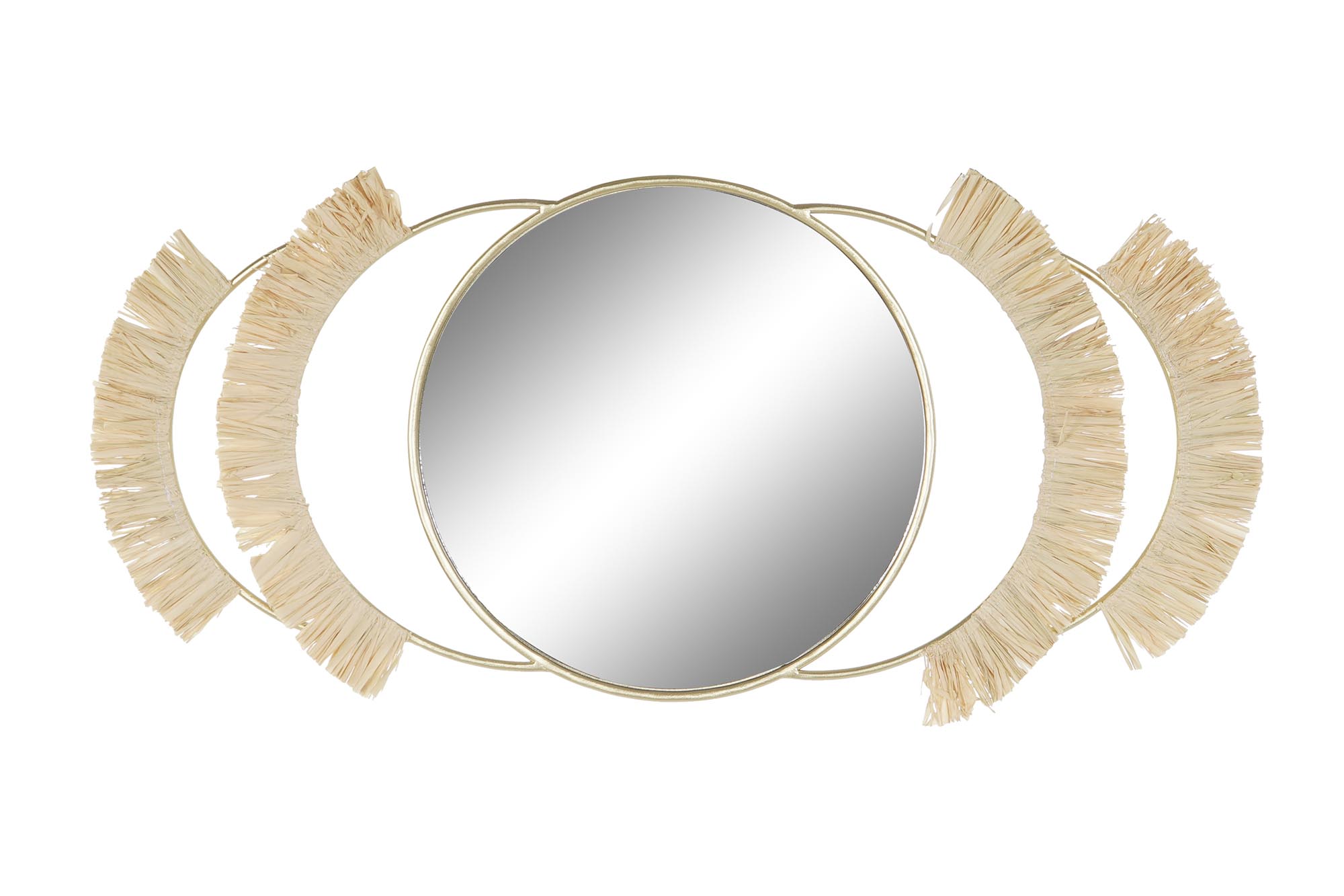 ESPEJO METAL FIBRA 89X2X40 FLECOS DORADO