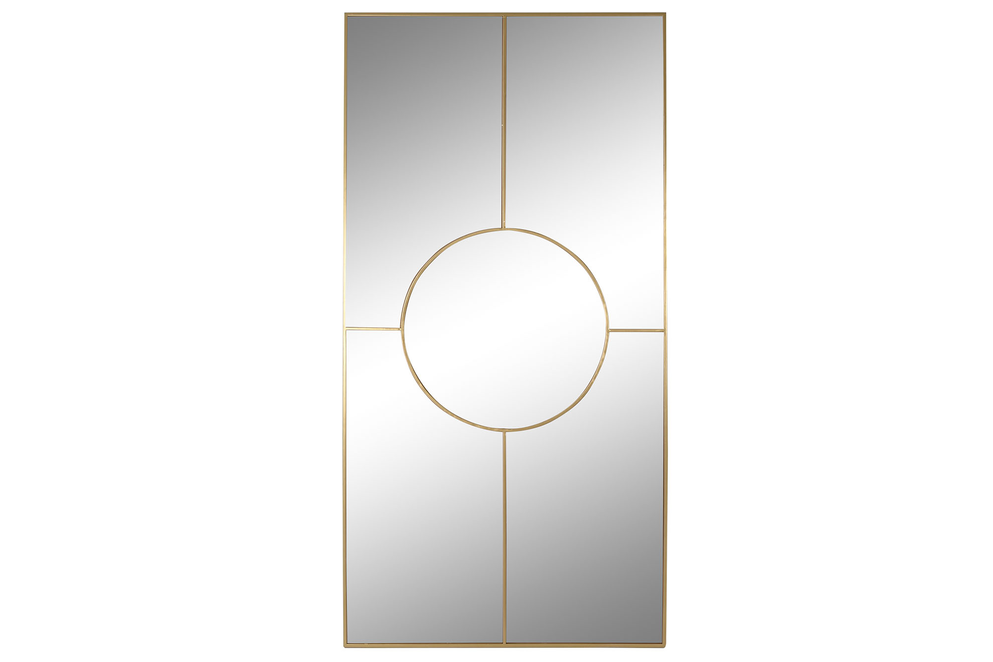 ESPEJO HIERRO CRISTAL 90X2X180 DORADO