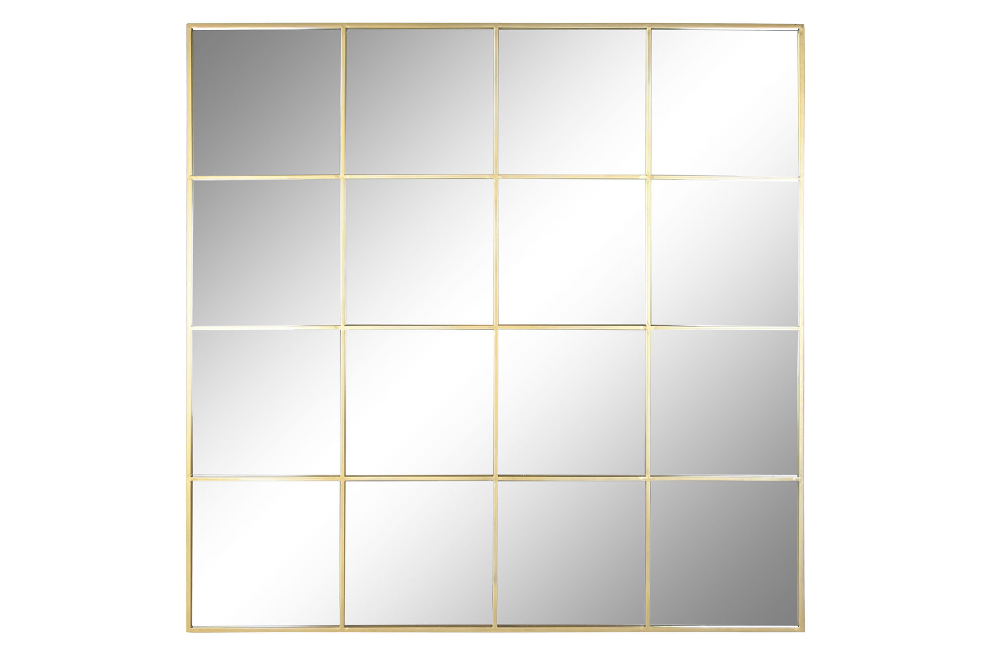 ESPEJO HIERRO CRISTAL 122X2X122 VENTANA DORADO