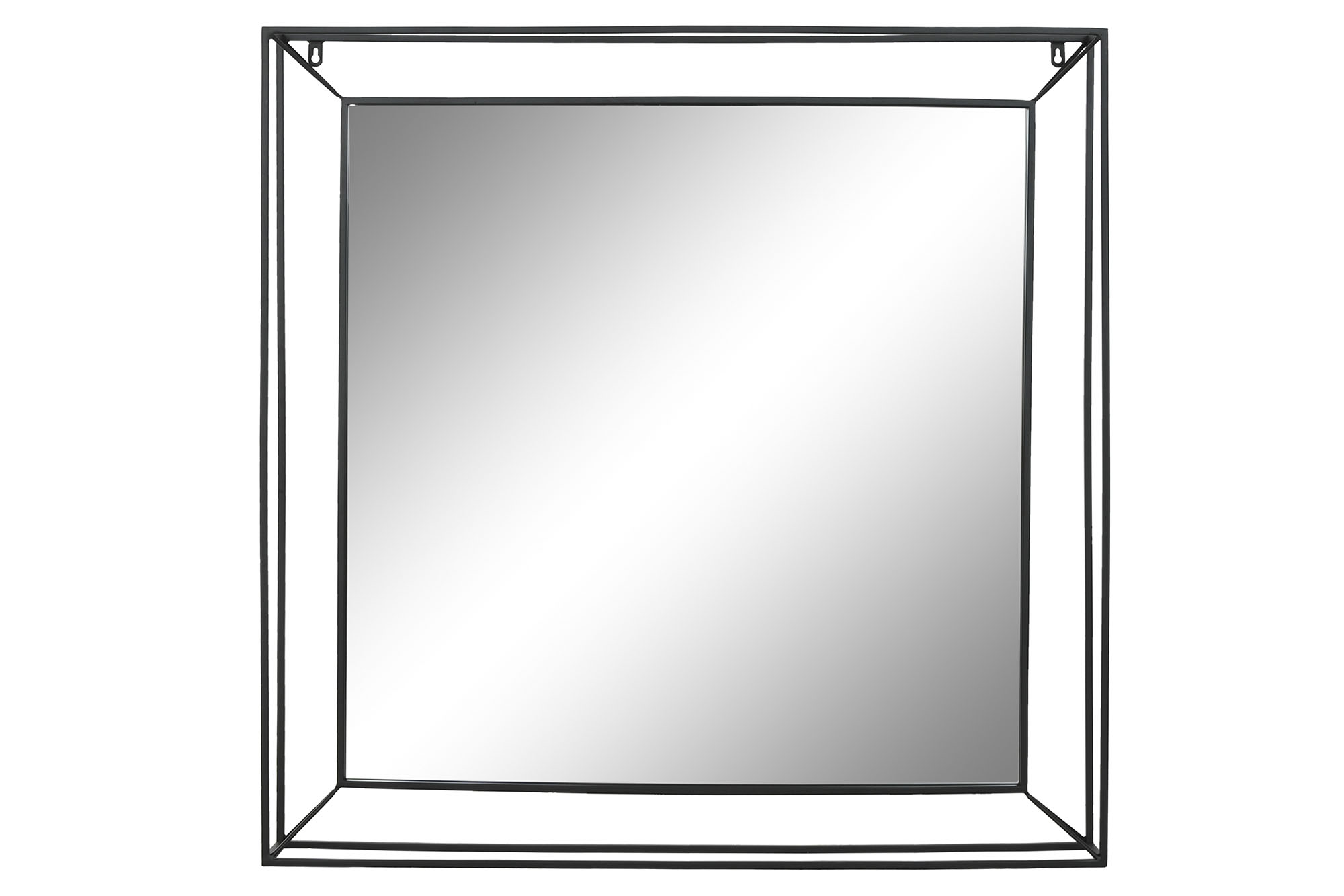 ESPEJO HIERRO CRISTAL 90X10X90 NEGRO