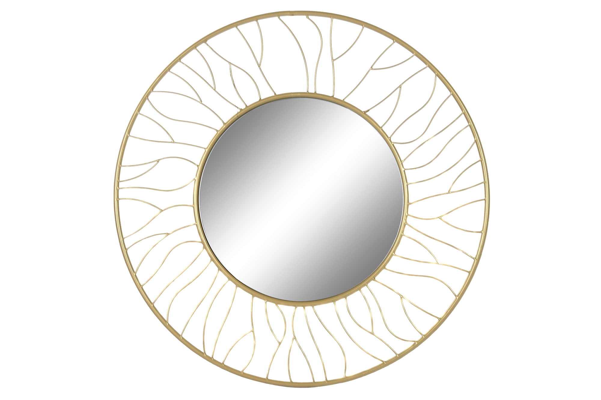 ESPEJO HIERRO CRISTAL 70X2X70 DORADO