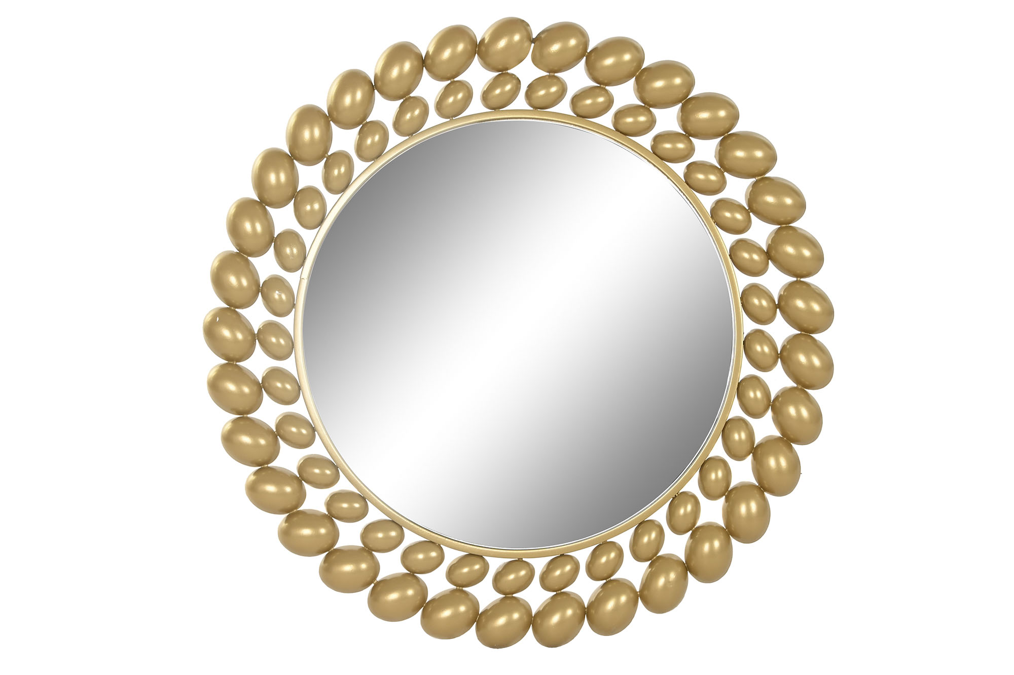 ESPEJO HIERRO CRISTAL 70X3X70 DORADO