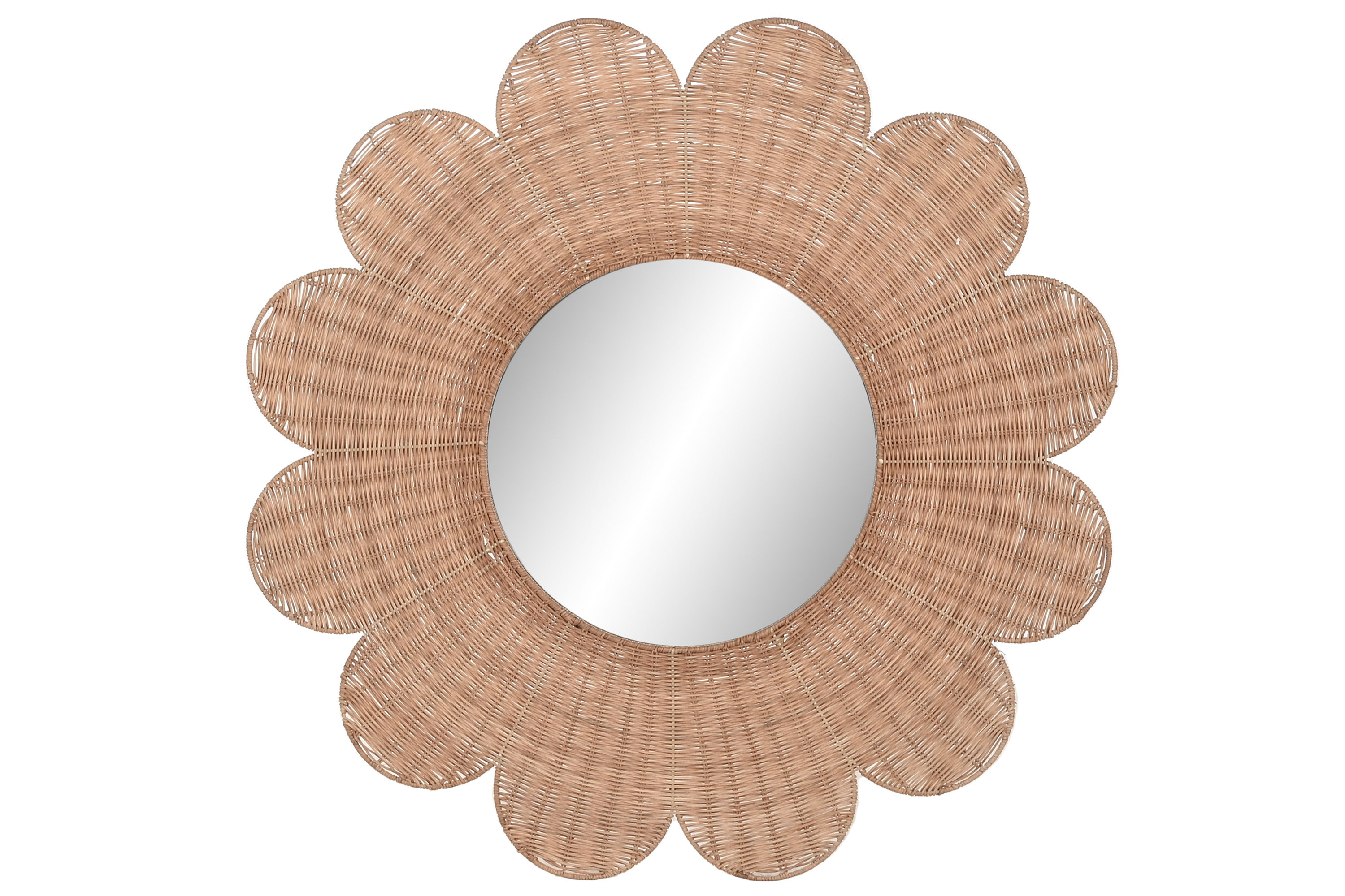 ESPEJO RATAN METAL 98X1X98 ESPEJO 40DIAM NATURAL